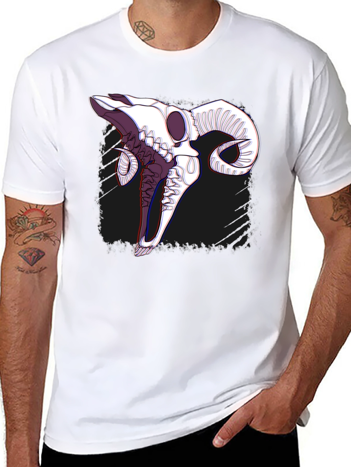 Ram Skull Graphic Black T-Shirt