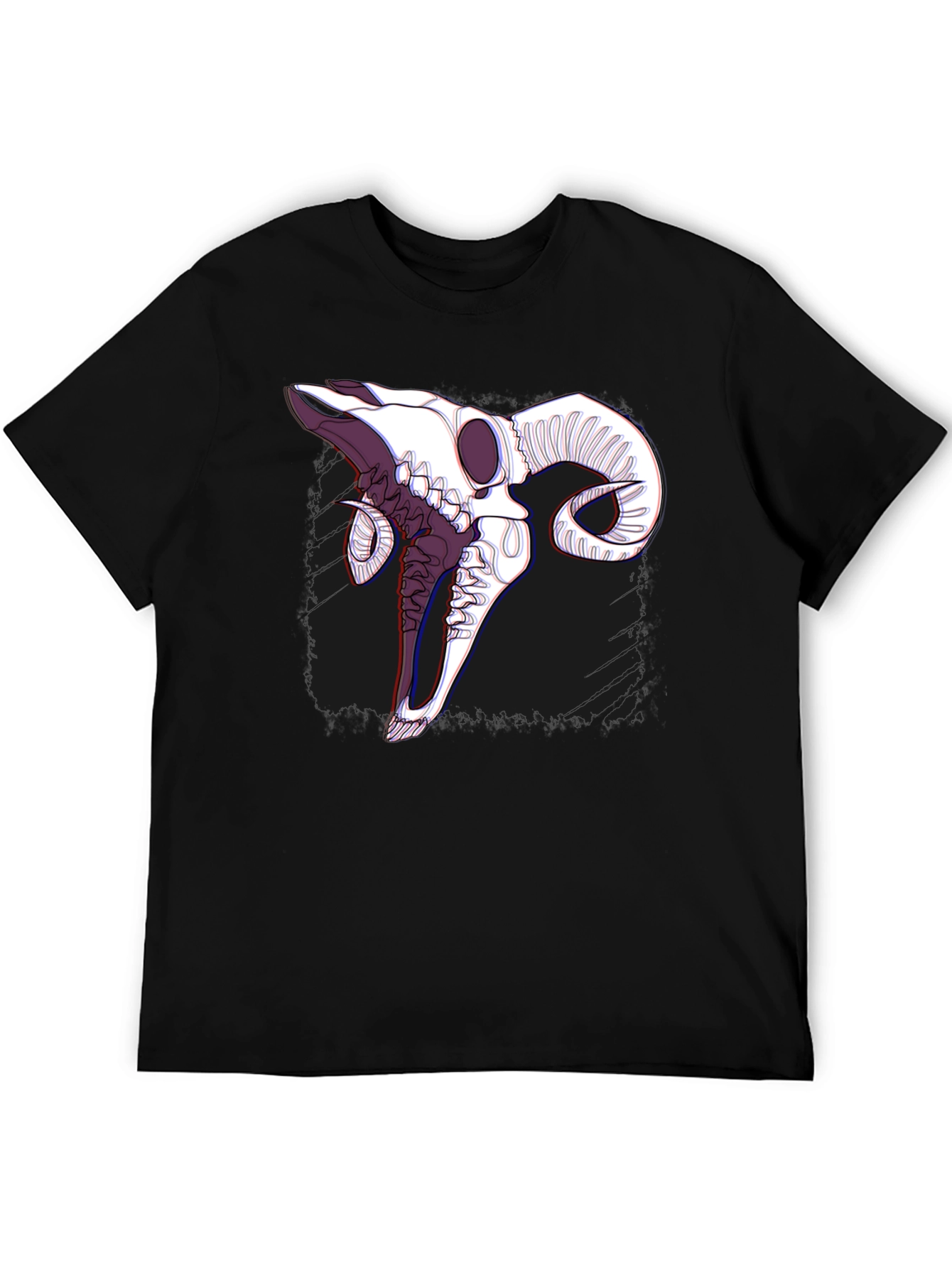 Ram Skull Graphic Black T-Shirt