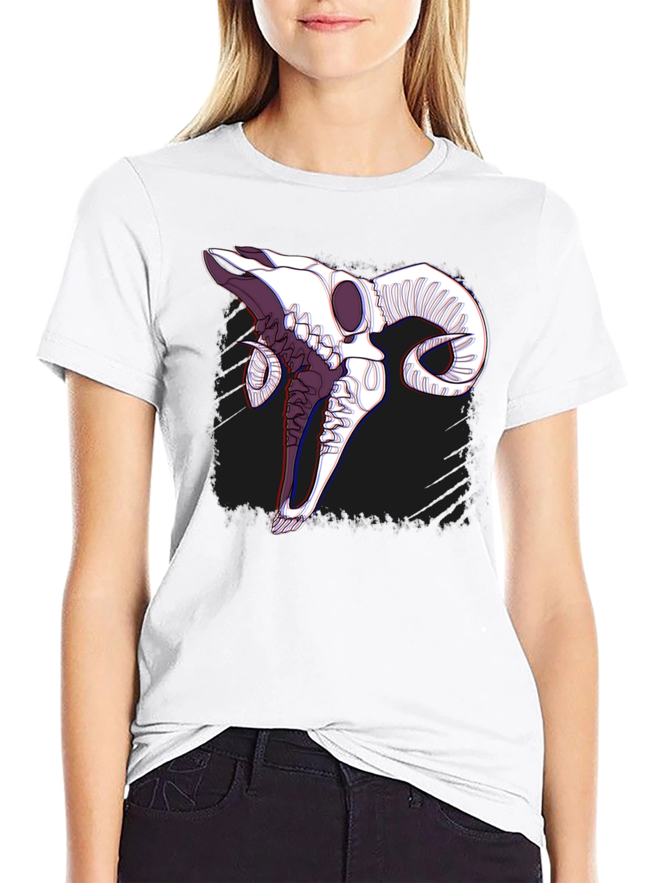 Ram Skull Graphic Black T-Shirt