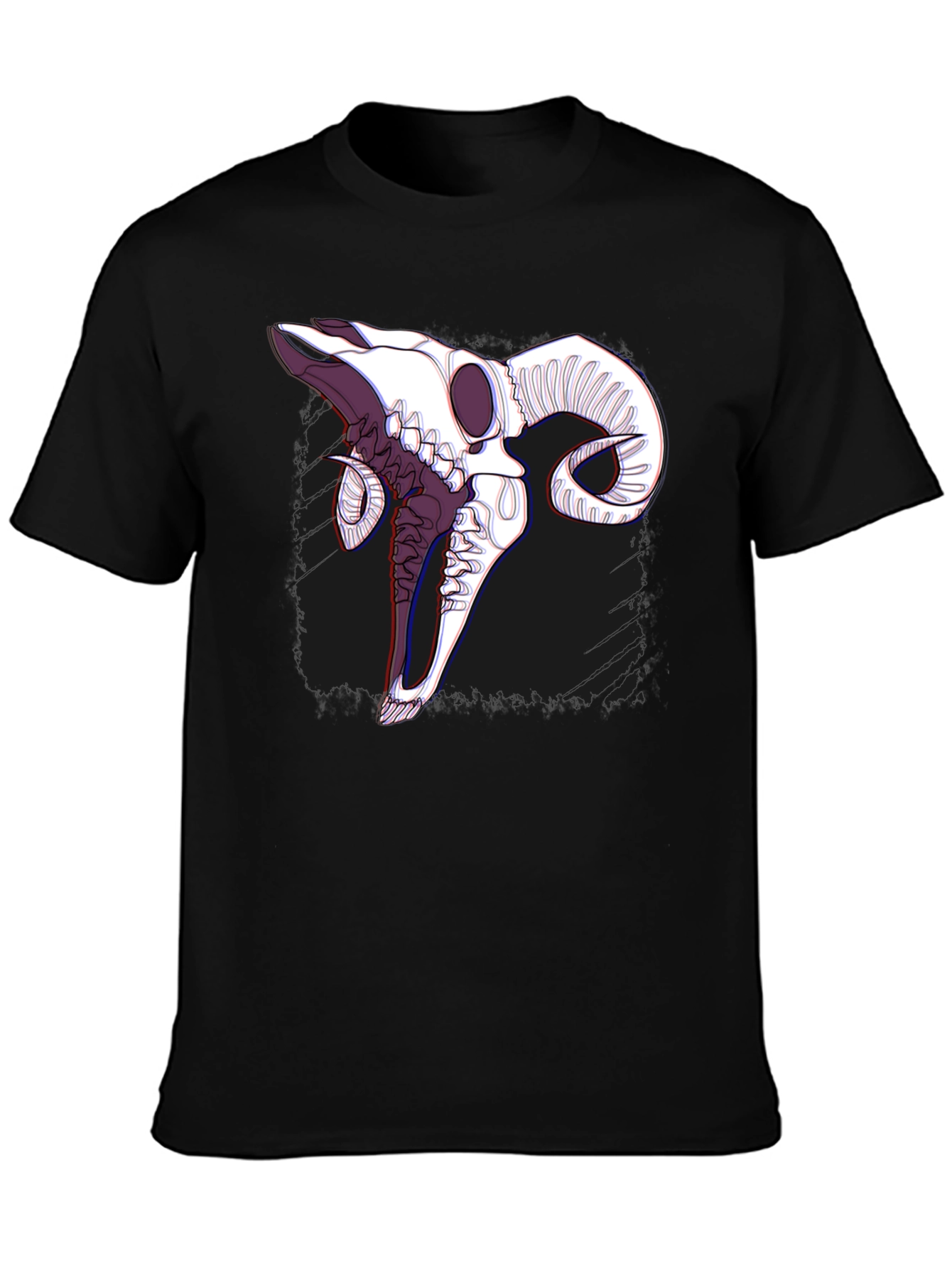 Ram Skull Graphic Black T-Shirt