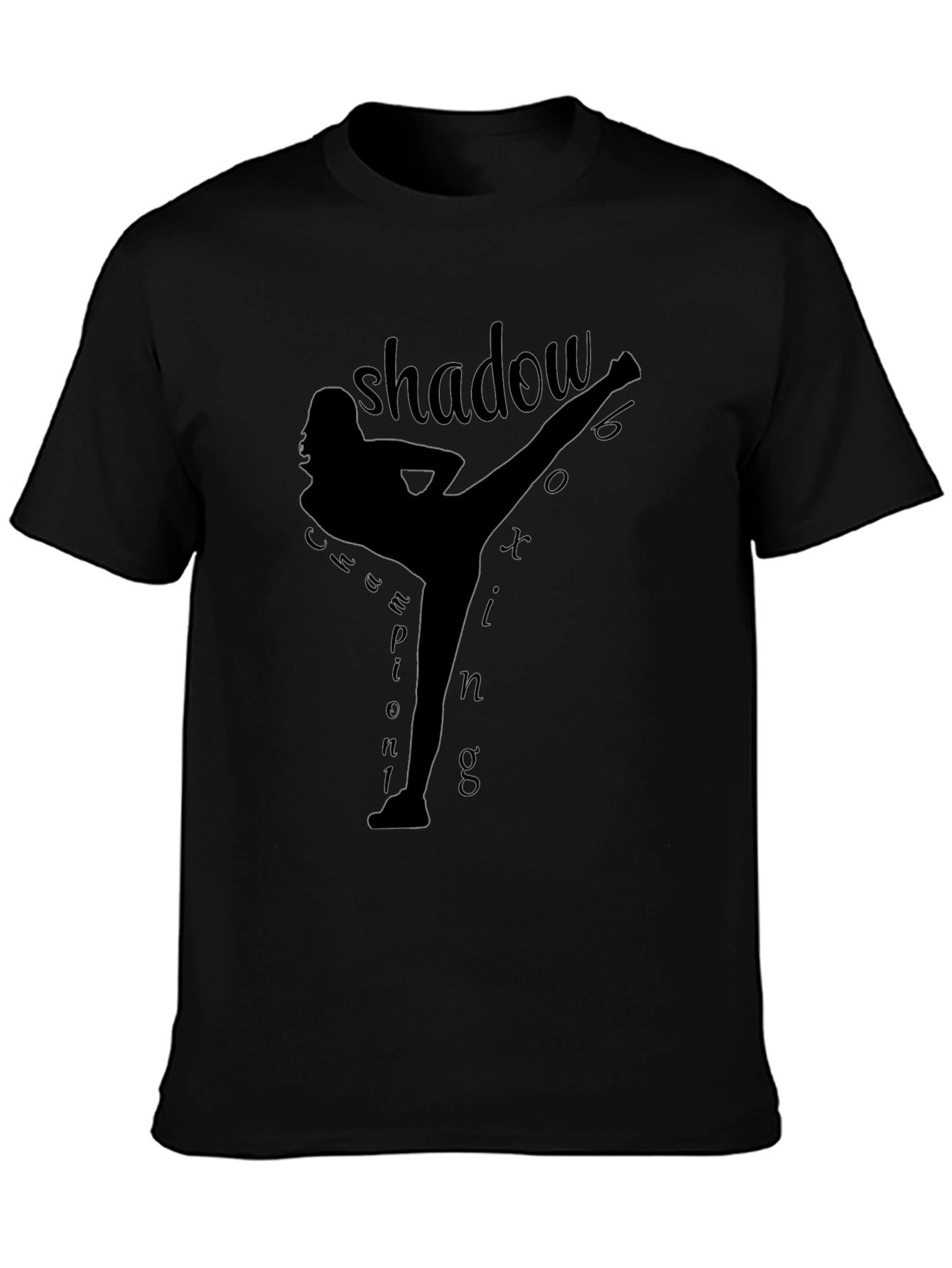 Shadow Boxing Graphic Tee - Martial Arts Silhouette
