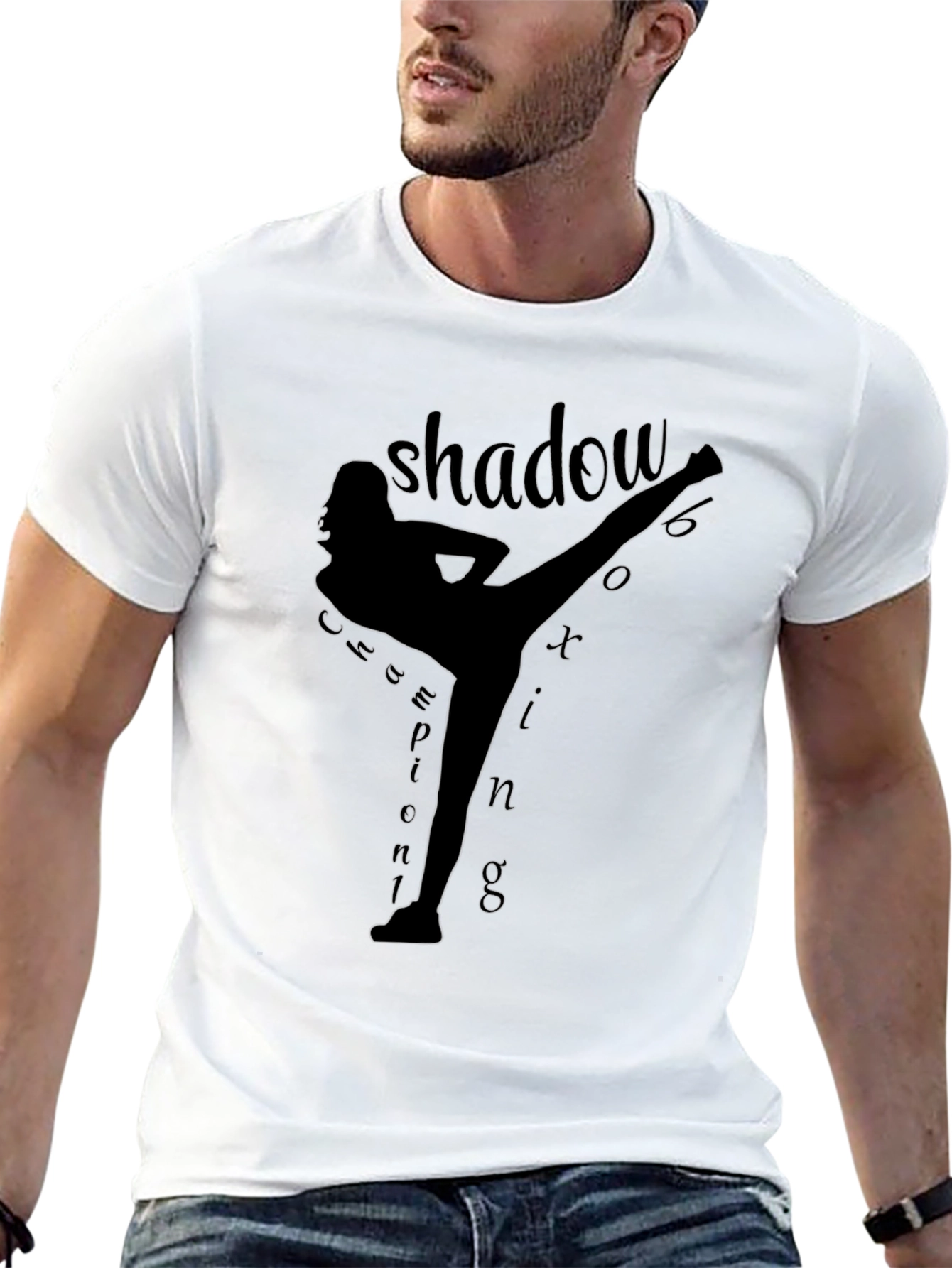 Shadow Boxing Graphic Tee - Martial Arts Silhouette