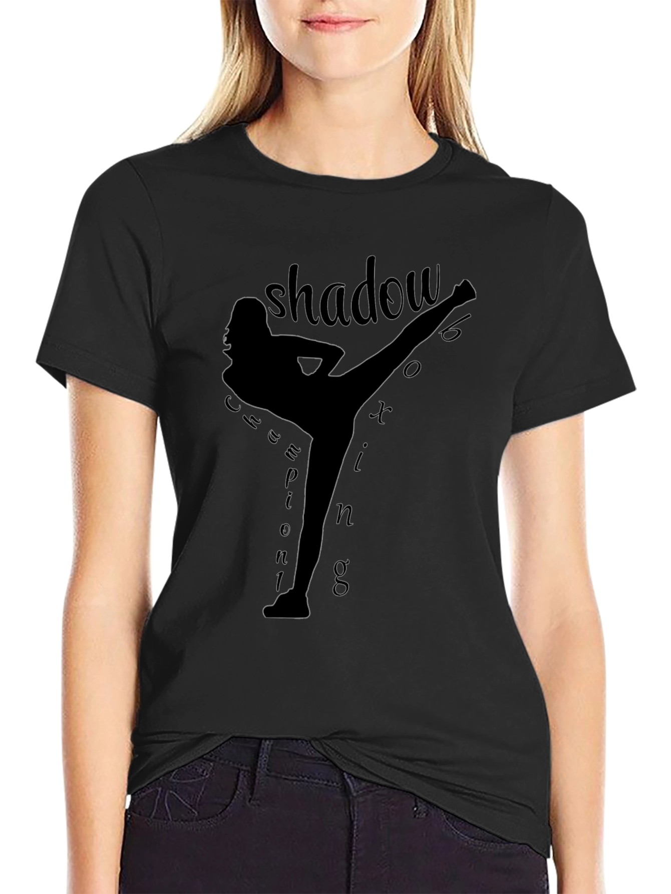 Shadow Boxing Graphic Tee - Martial Arts Silhouette