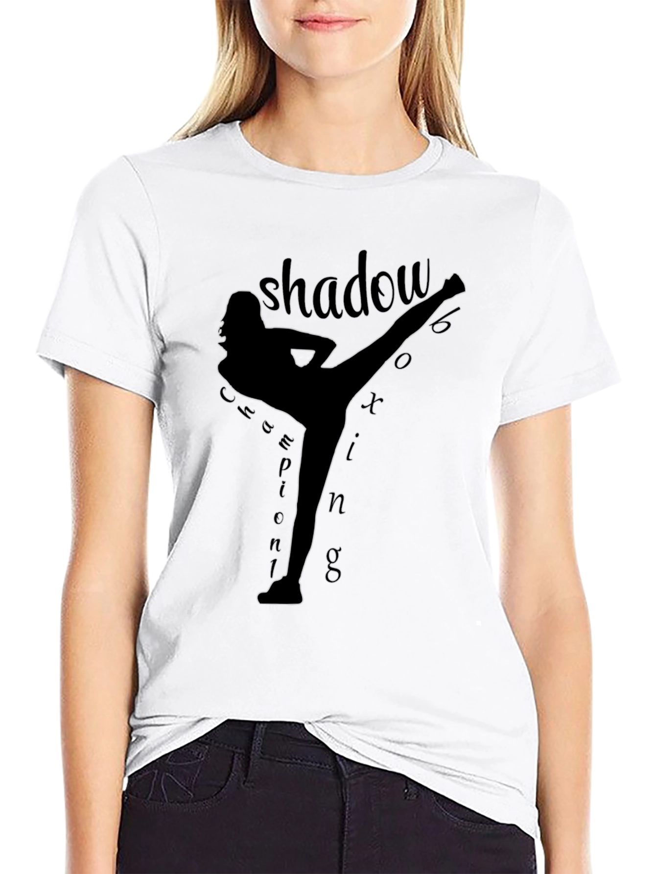 Shadow Boxing Graphic Tee - Martial Arts Silhouette