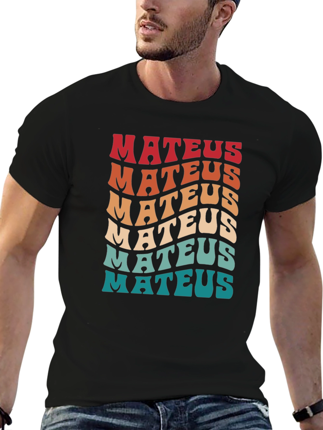 Retro Mateus Wavy Text T-Shirt