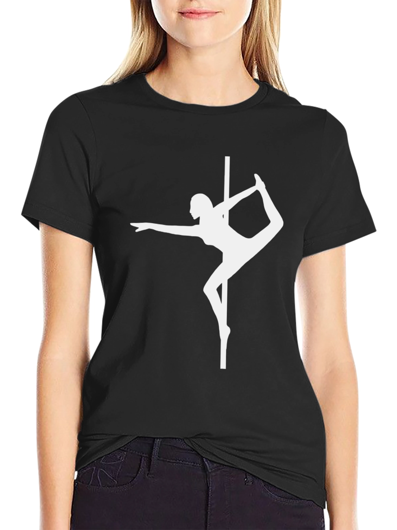 Pole Dance Silhouette Black T-Shirt