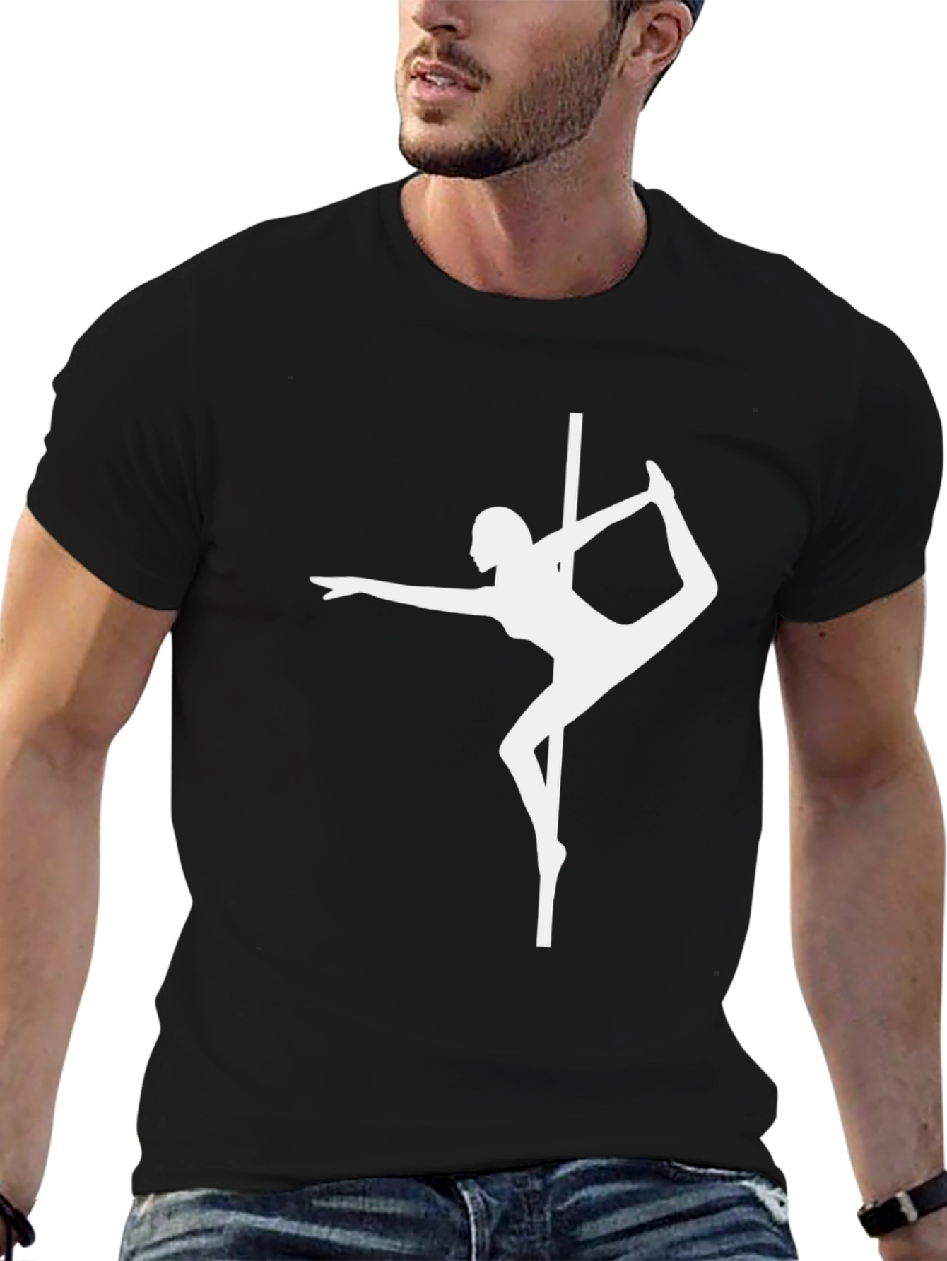 Pole Dance Silhouette Black T-Shirt