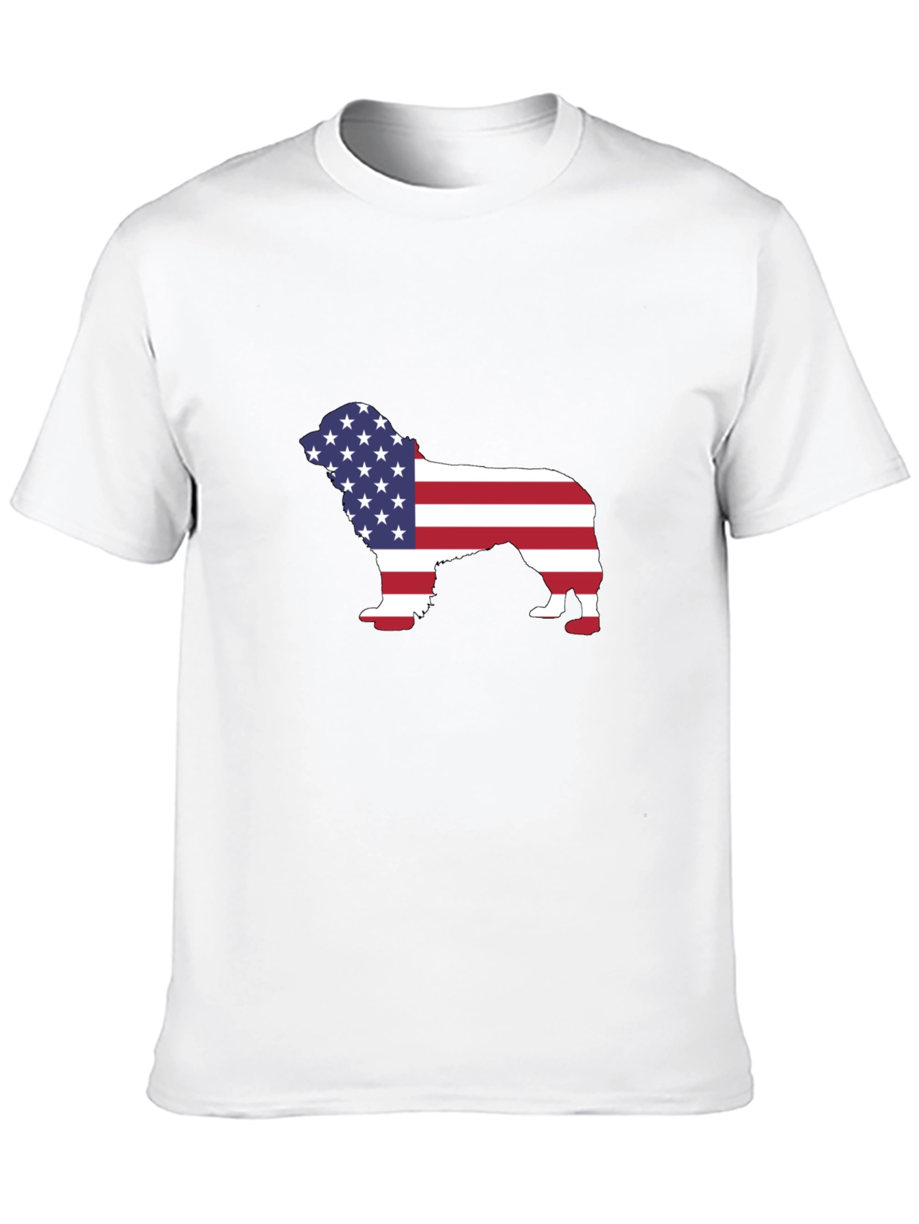 American Flag Dog Silhouette Black T-Shirt