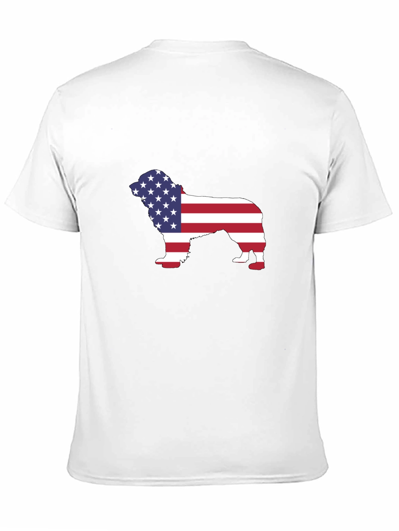 American Flag Dog Silhouette Black T-Shirt
