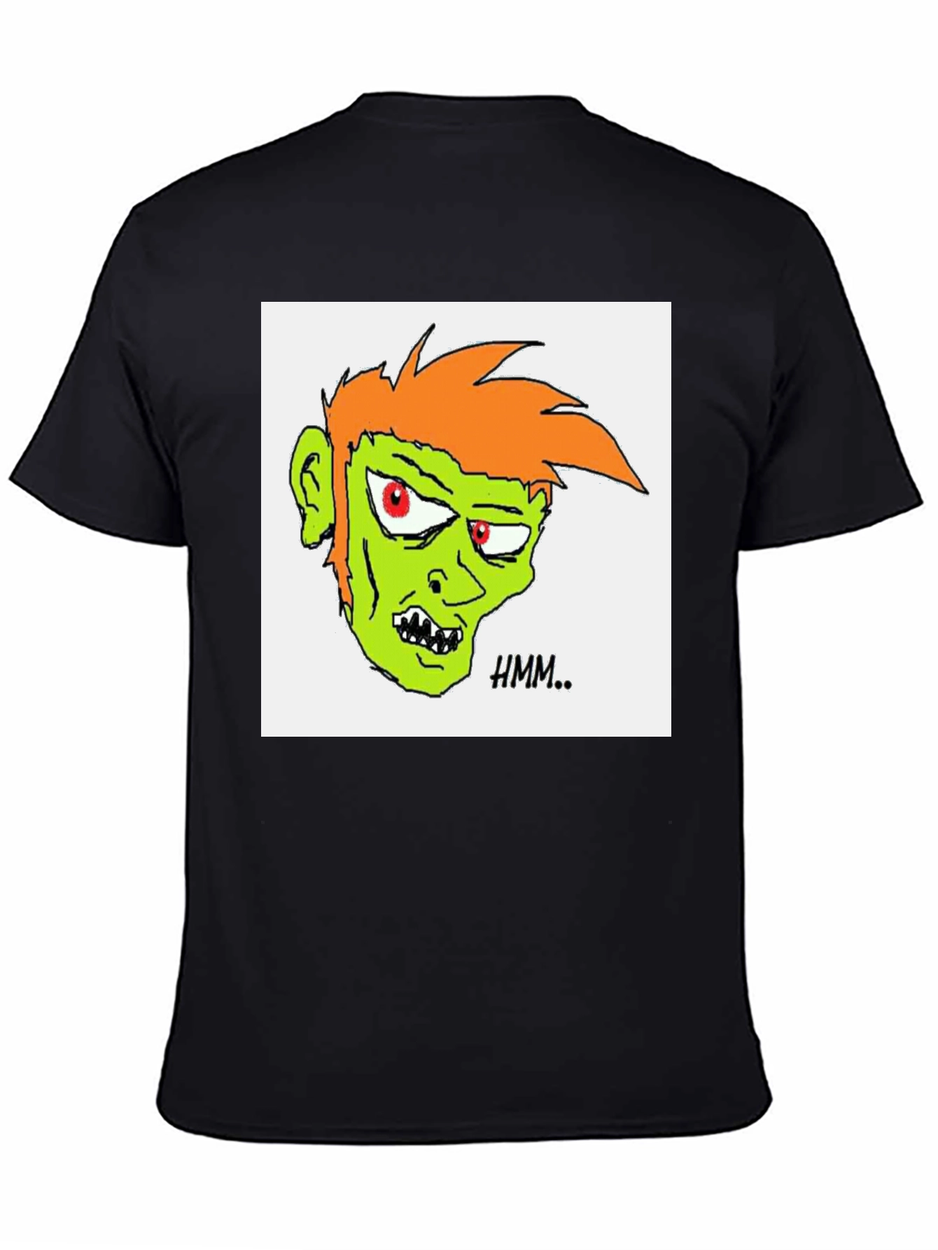 Hmm.. Zombie Head Black T-Shirt