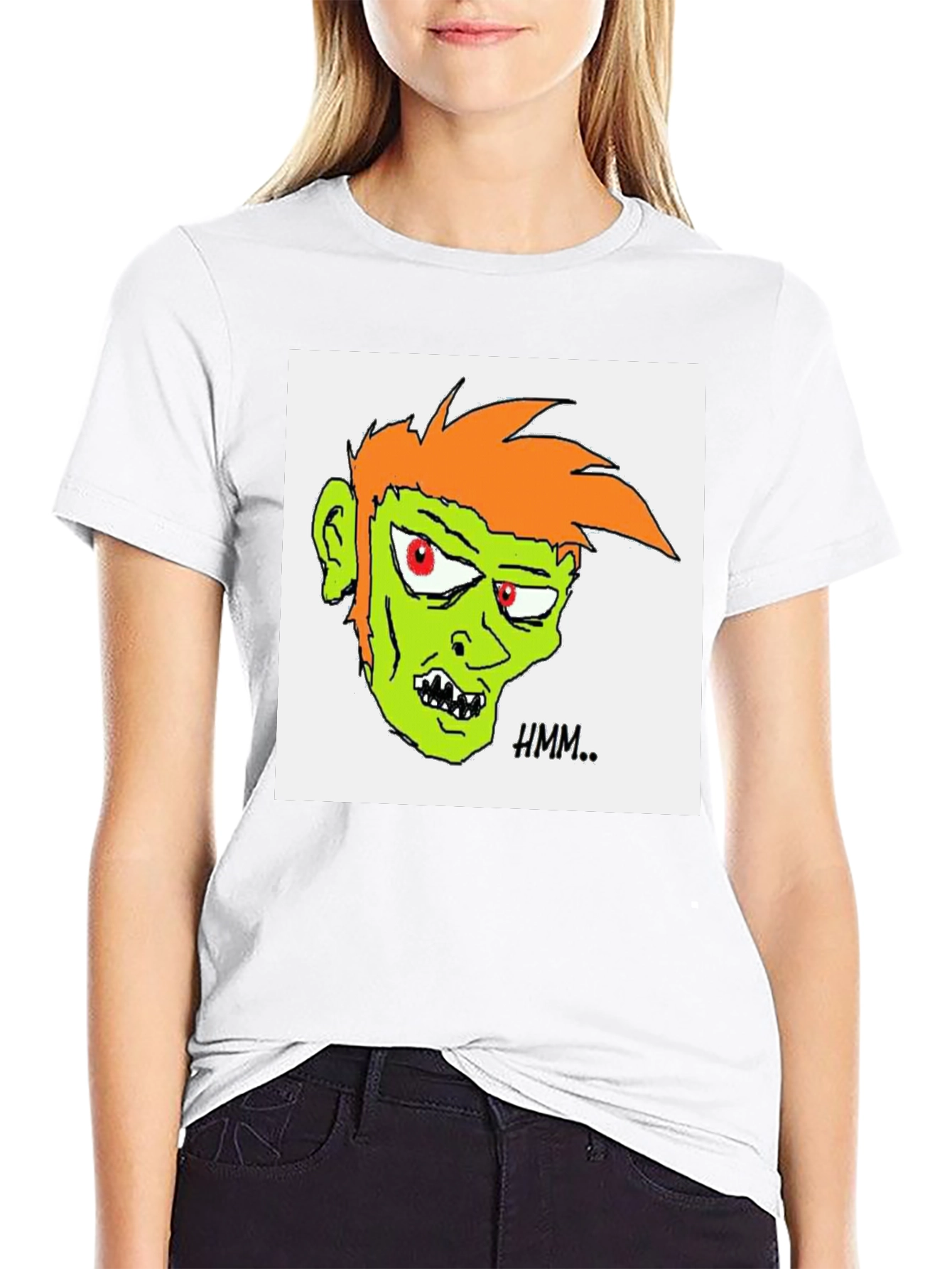 Hmm.. Zombie Head Black T-Shirt