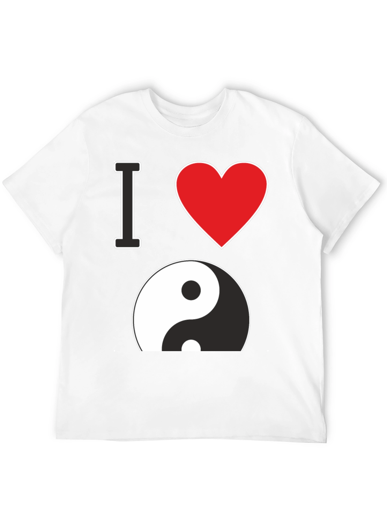 I Love Yin Yang Graphic Black T-Shirt