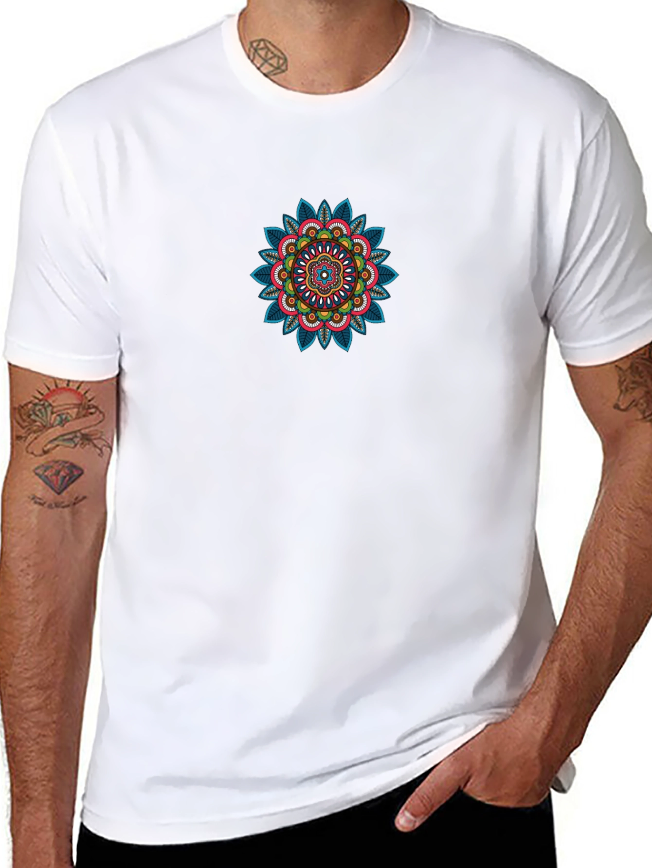 Mandala Print Black T-Shirt - Stylish & Unique
