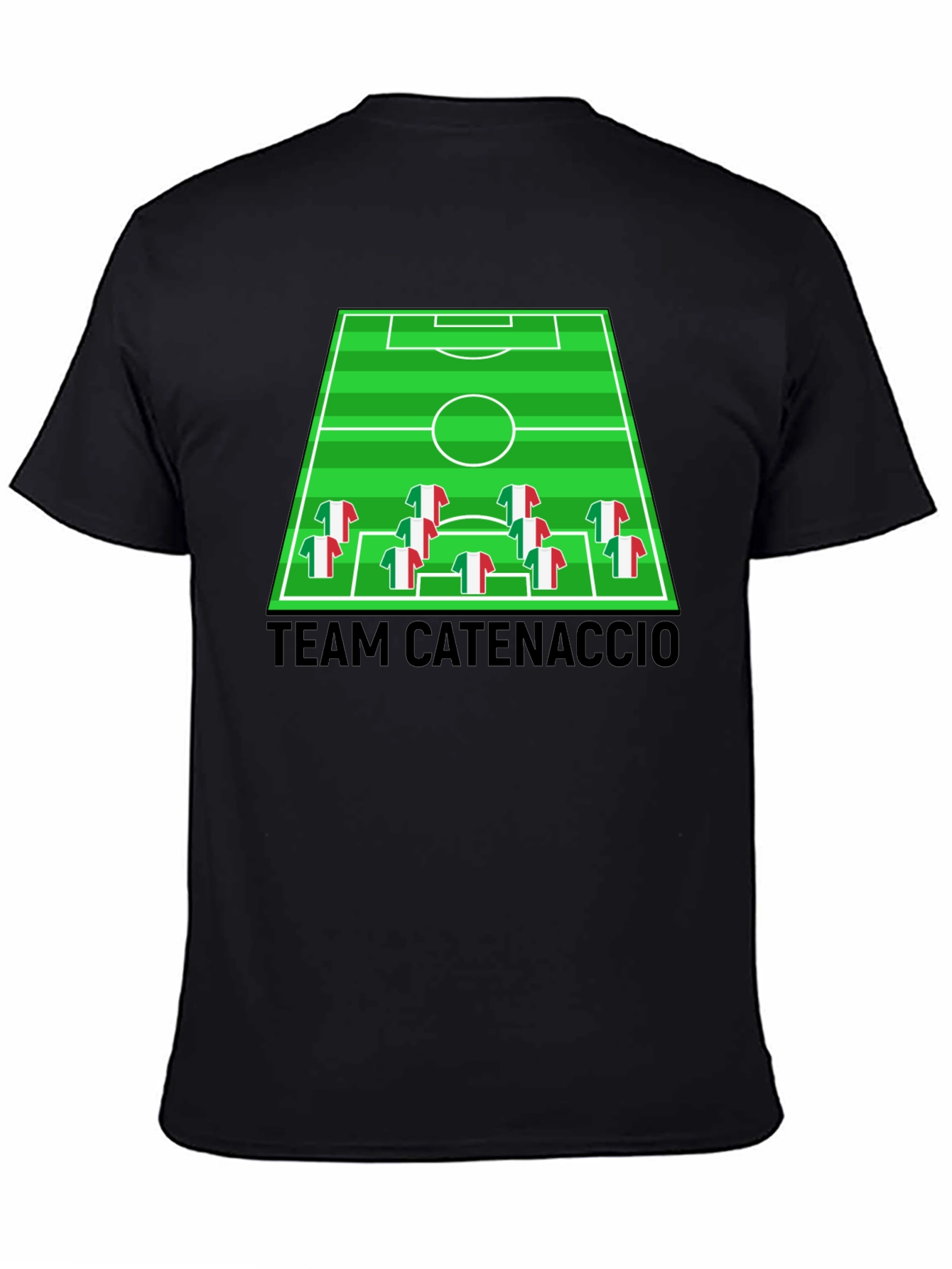 Team Catenaccio Soccer Strategy Black T-Shirt