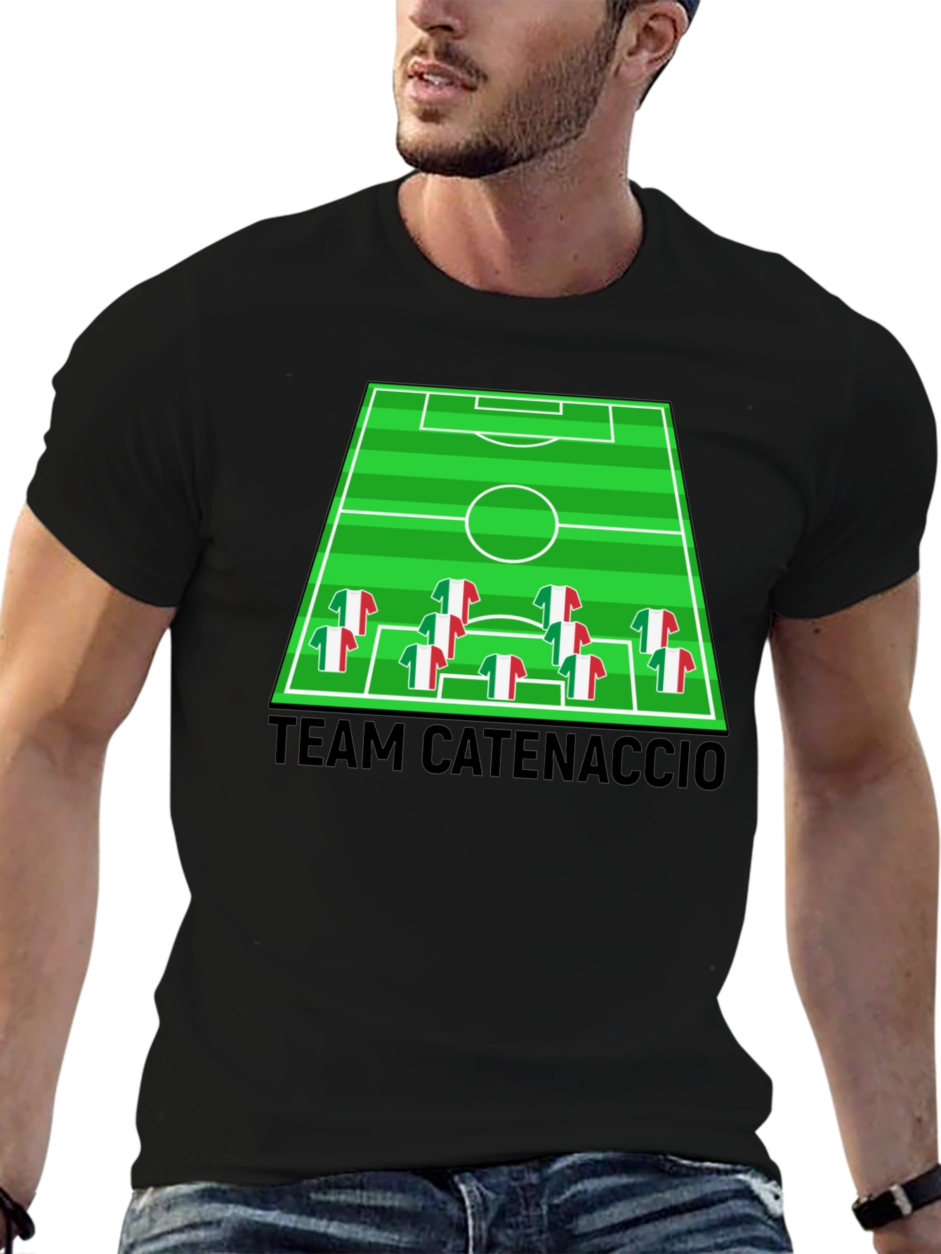 Team Catenaccio Soccer Strategy Black T-Shirt