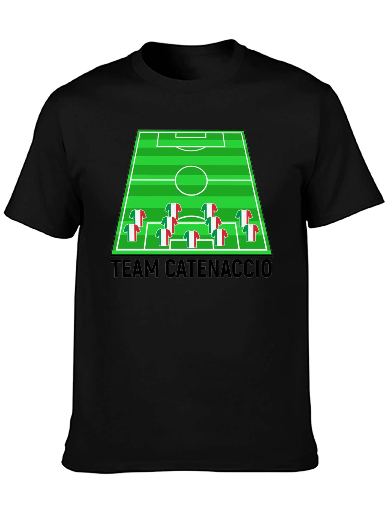 Team Catenaccio Soccer Strategy Black T-Shirt