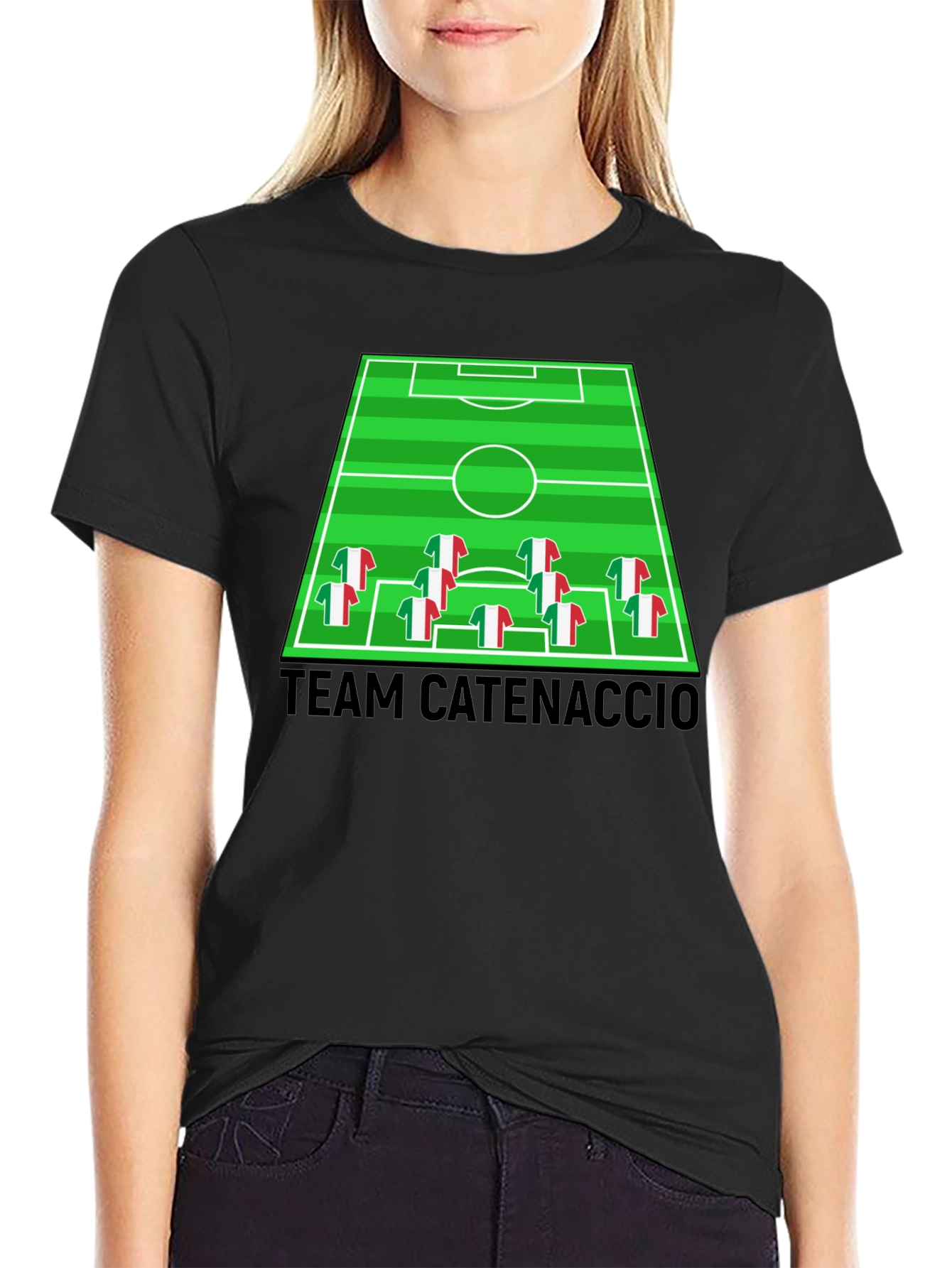Team Catenaccio Soccer Strategy Black T-Shirt