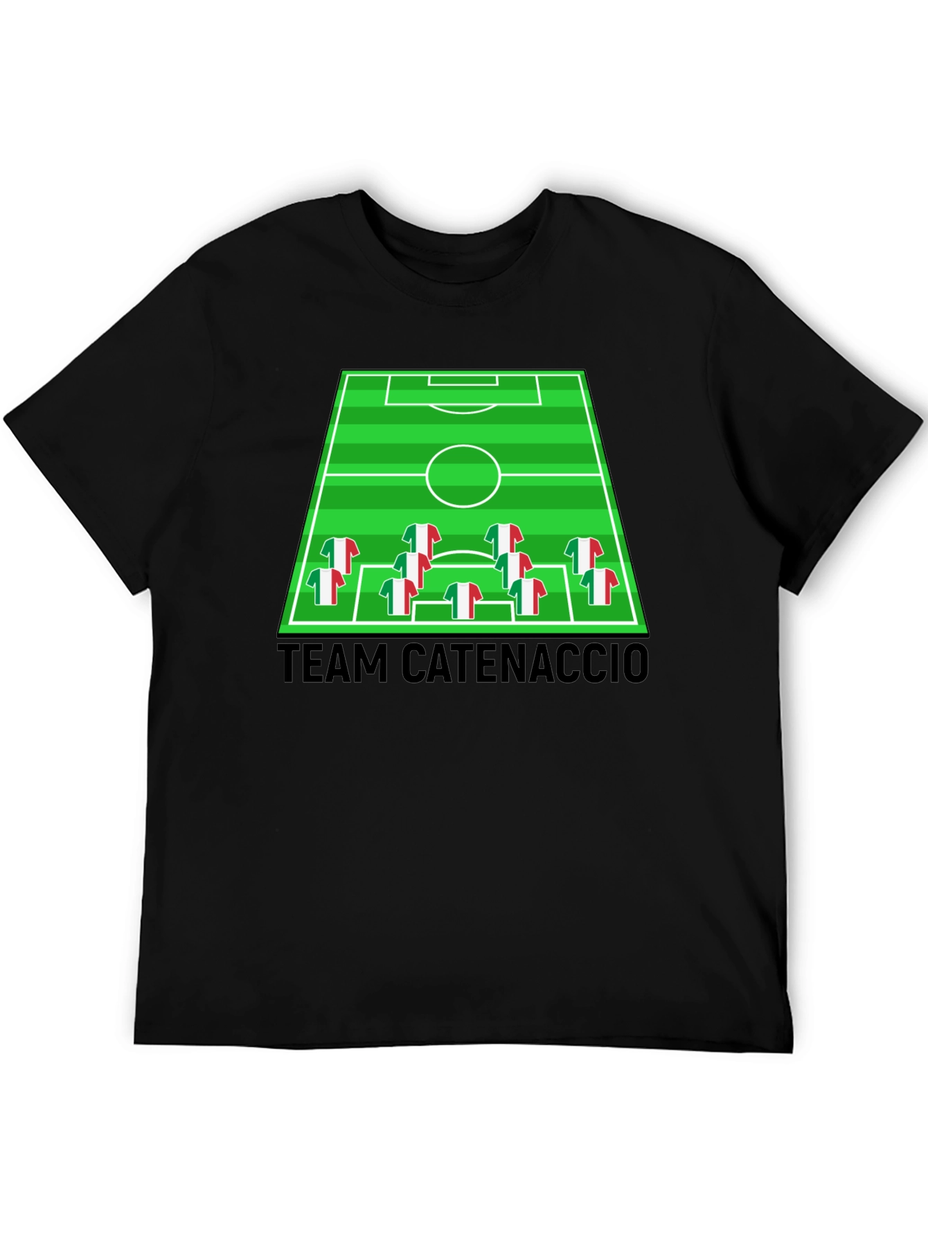 Team Catenaccio Soccer Strategy Black T-Shirt