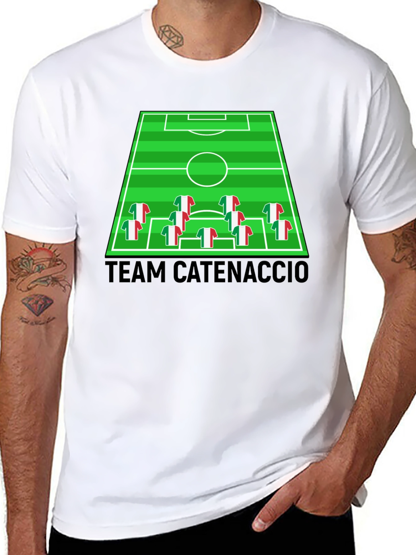 Team Catenaccio Soccer Strategy Black T-Shirt