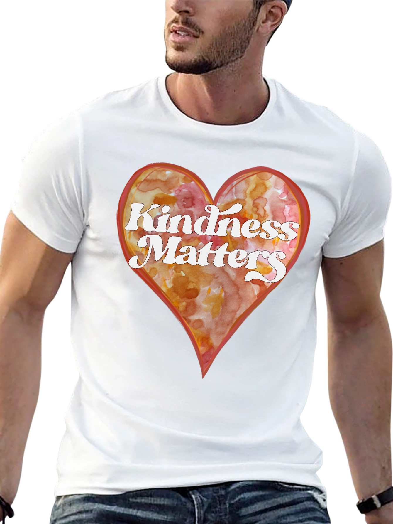 Kindness Matters Heart Graphic Tee - Black