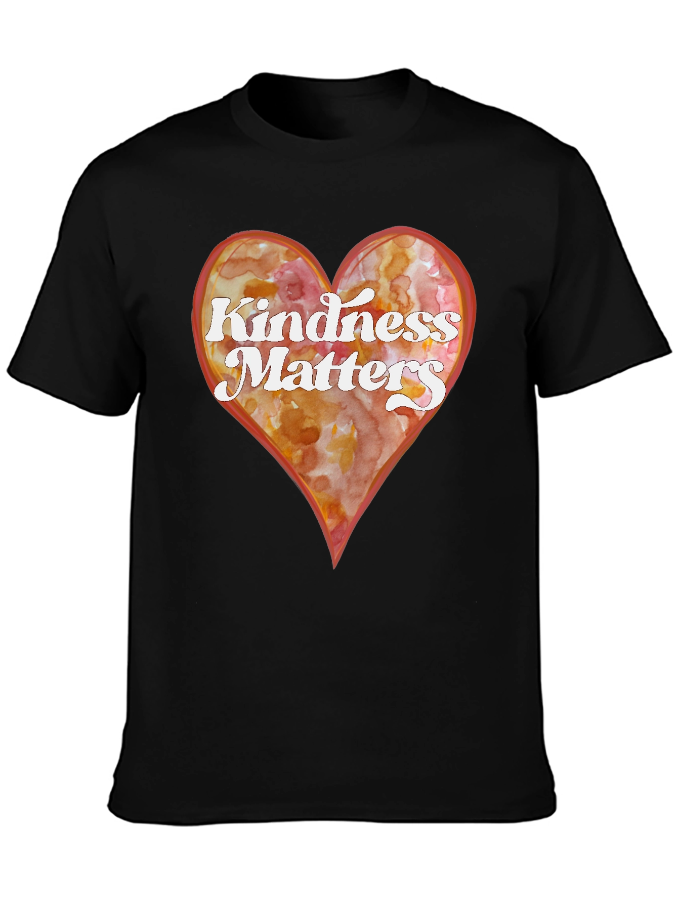 Kindness Matters Heart Graphic Tee - Black