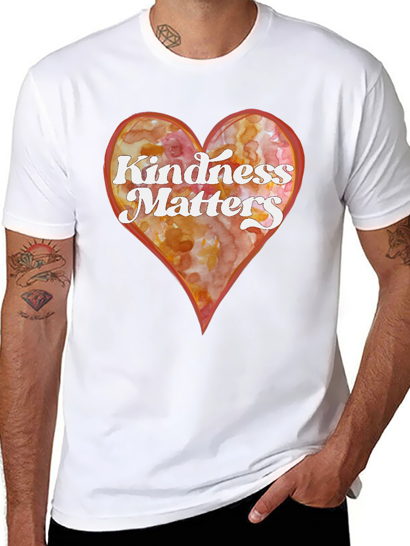 Kindness Matters Heart Graphic Tee - Black