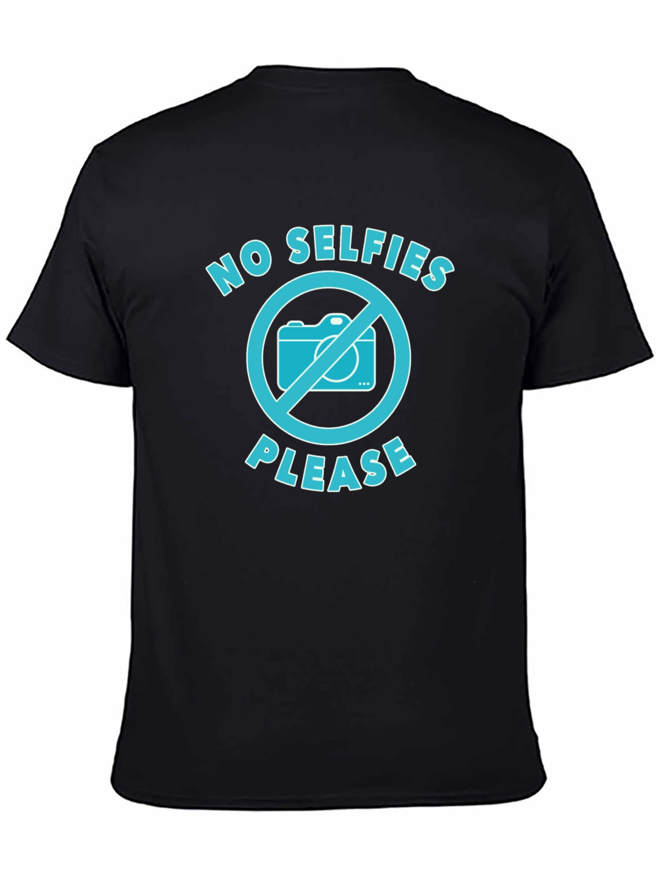 No Selfies Please Graphic T-Shirt - Black