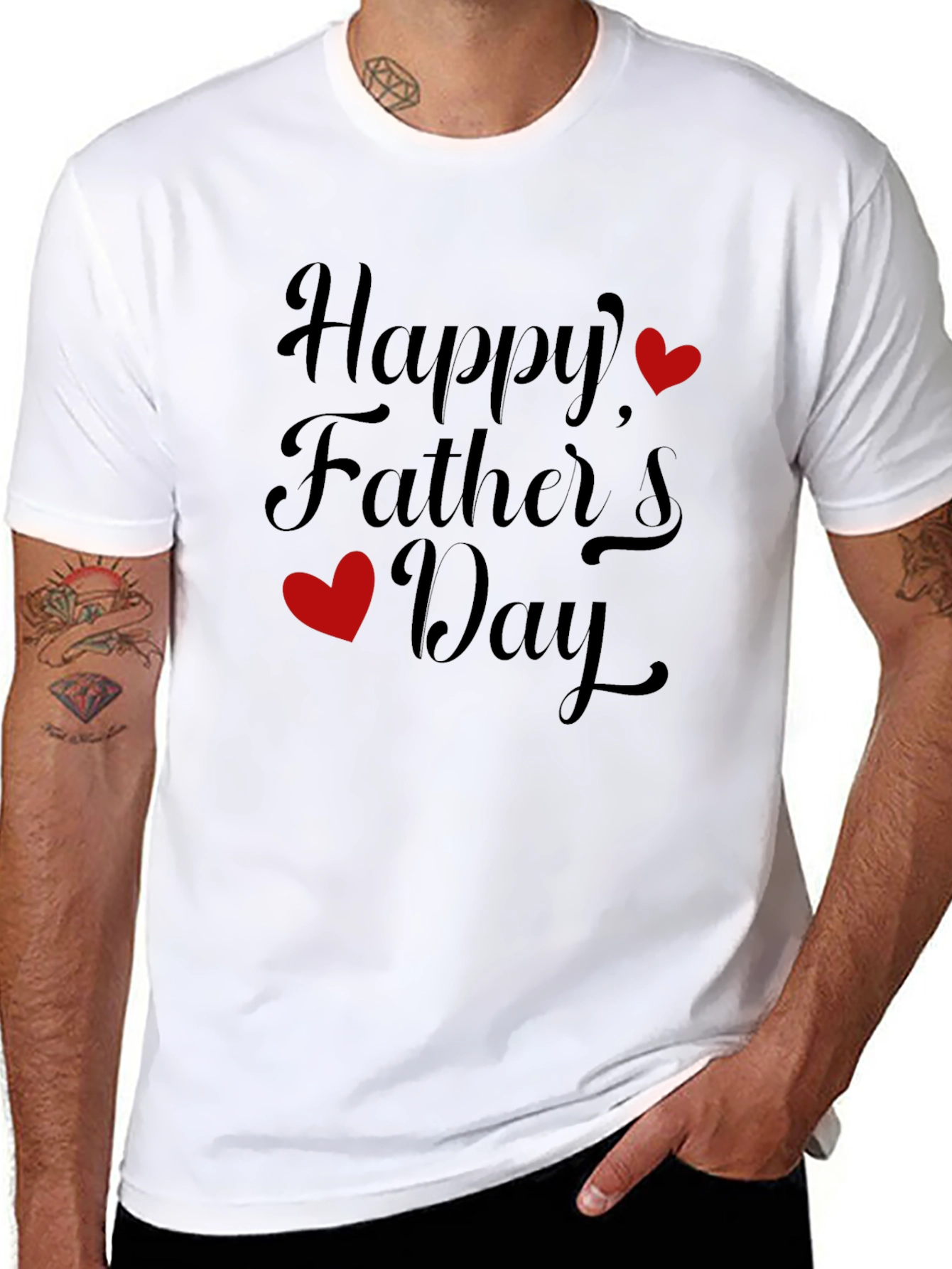 Happy Fathers Day Black Graphic T-Shirt