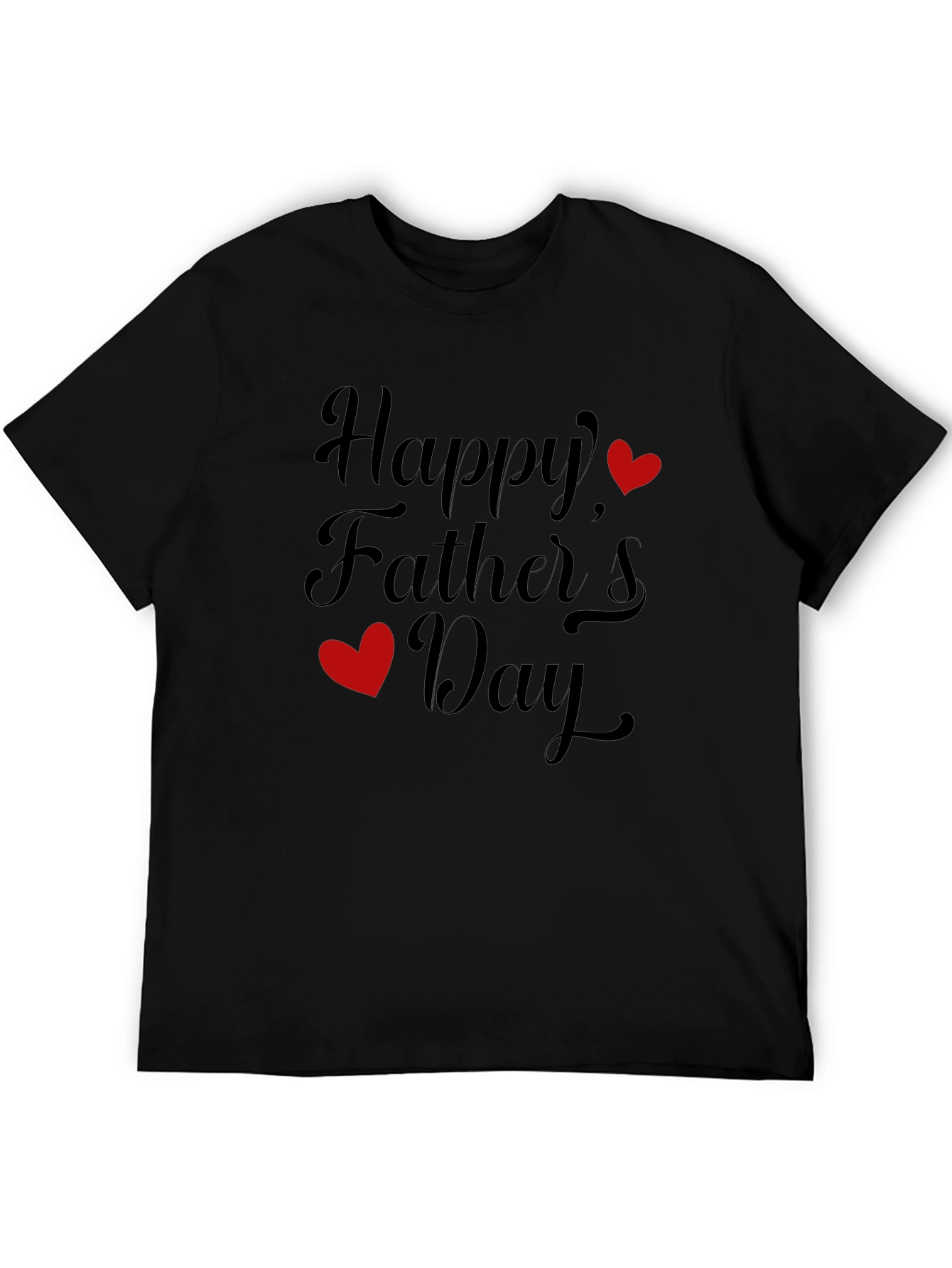 Happy Fathers Day Black Graphic T-Shirt
