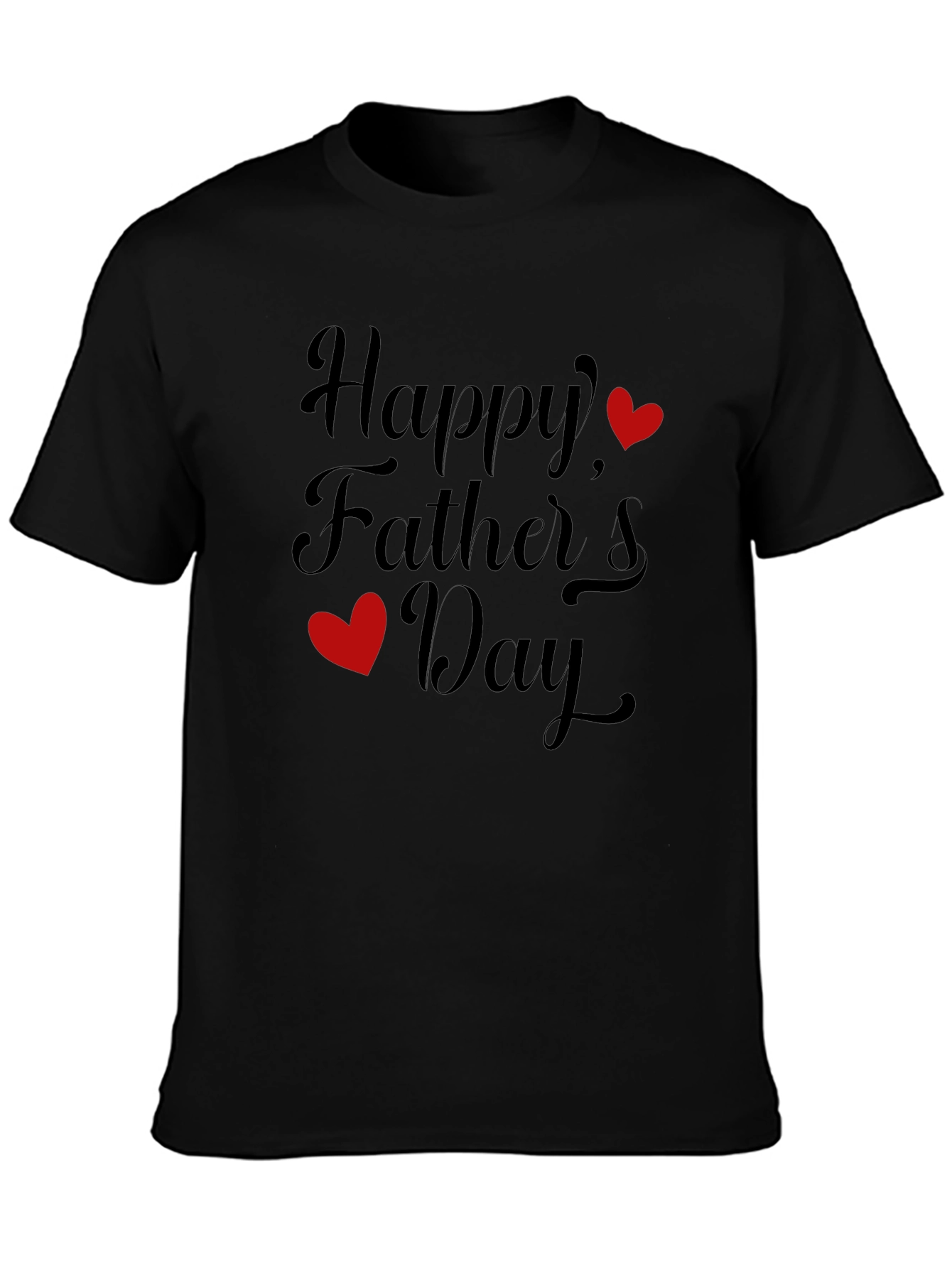 Happy Fathers Day Black Graphic T-Shirt