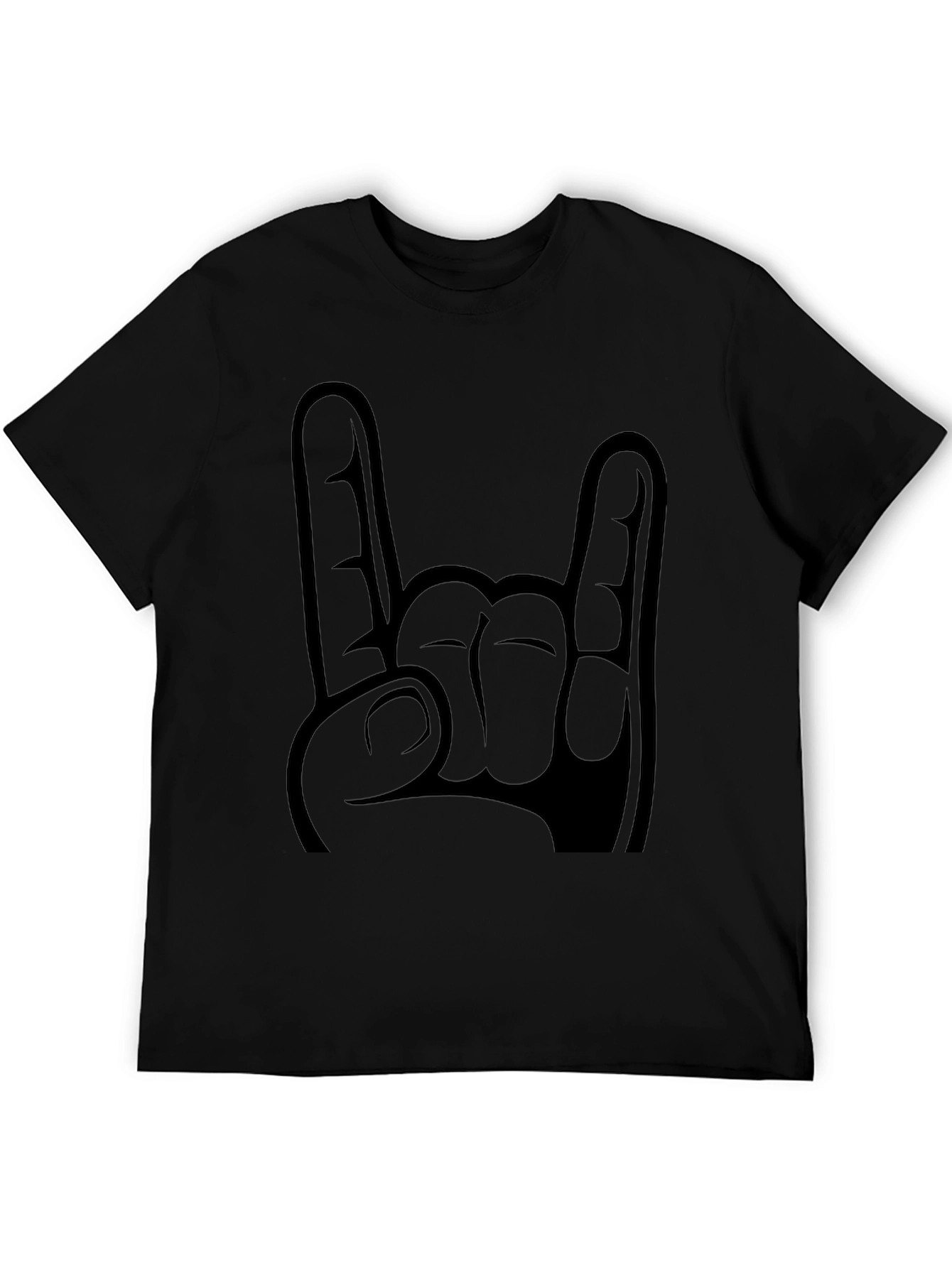 Rock On Hand Graphic Tee - Black