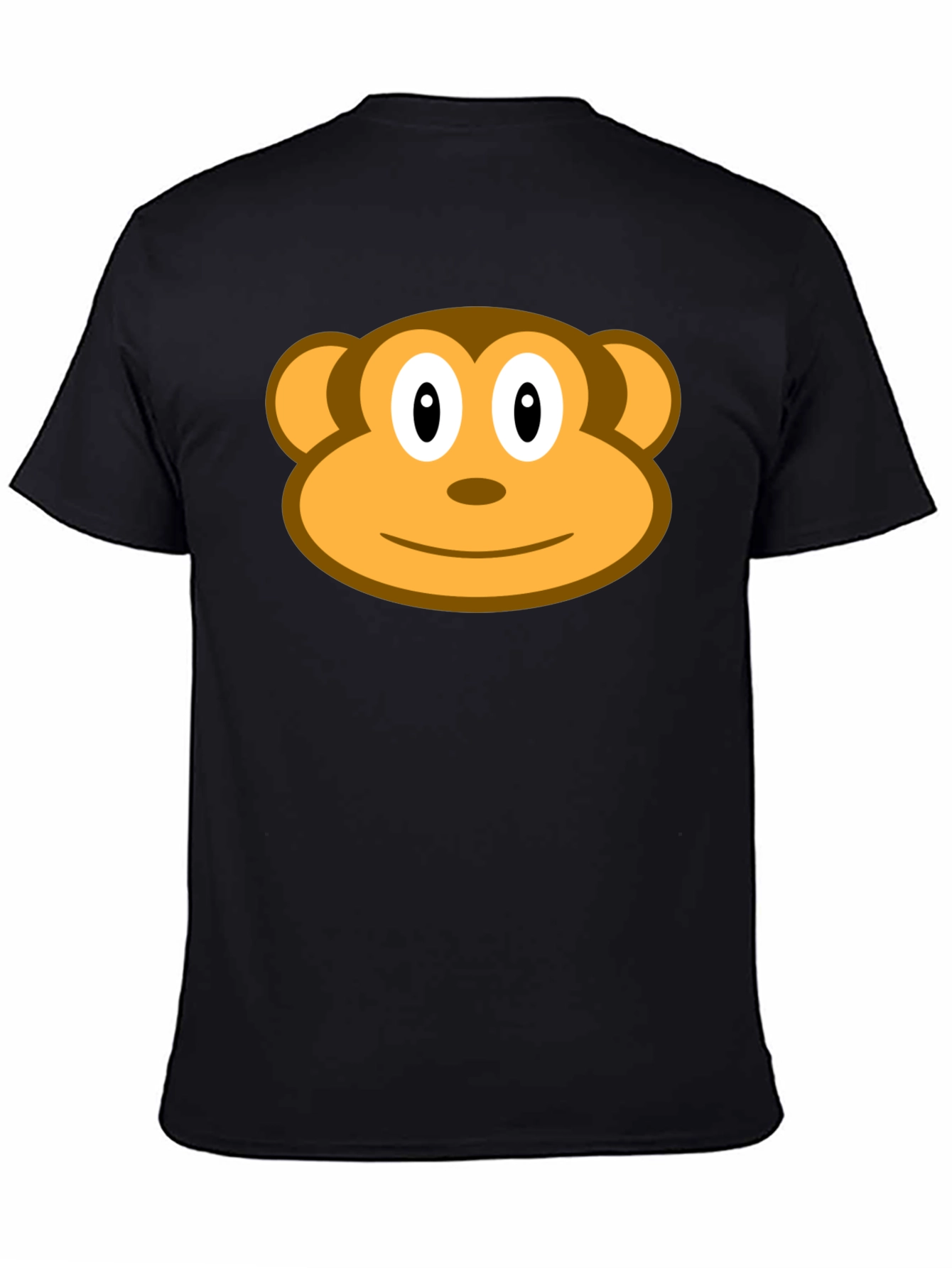 Monkey Face Graphic Black T-Shirt