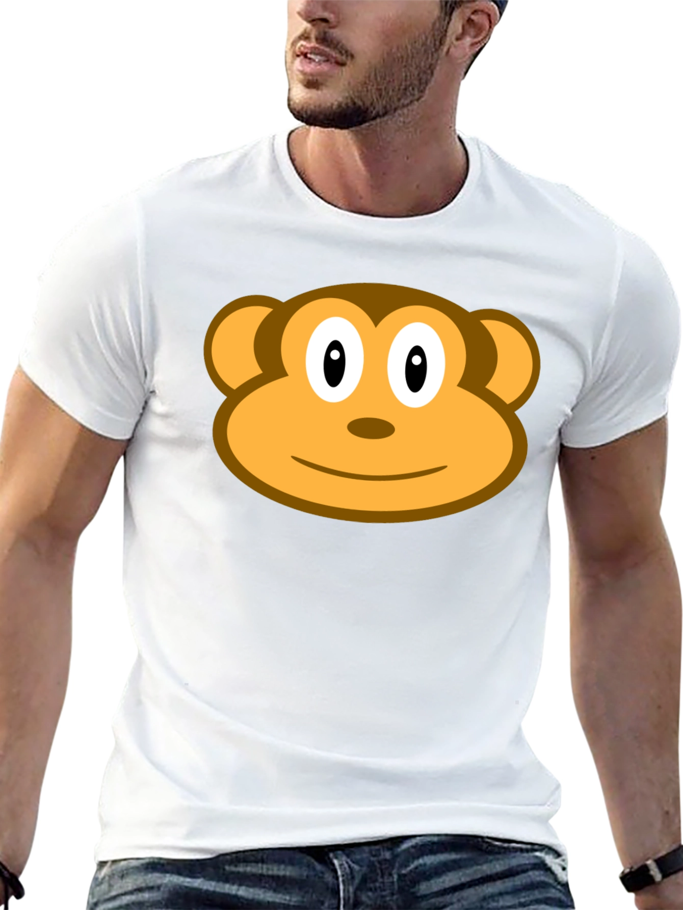 Monkey Face Graphic Black T-Shirt
