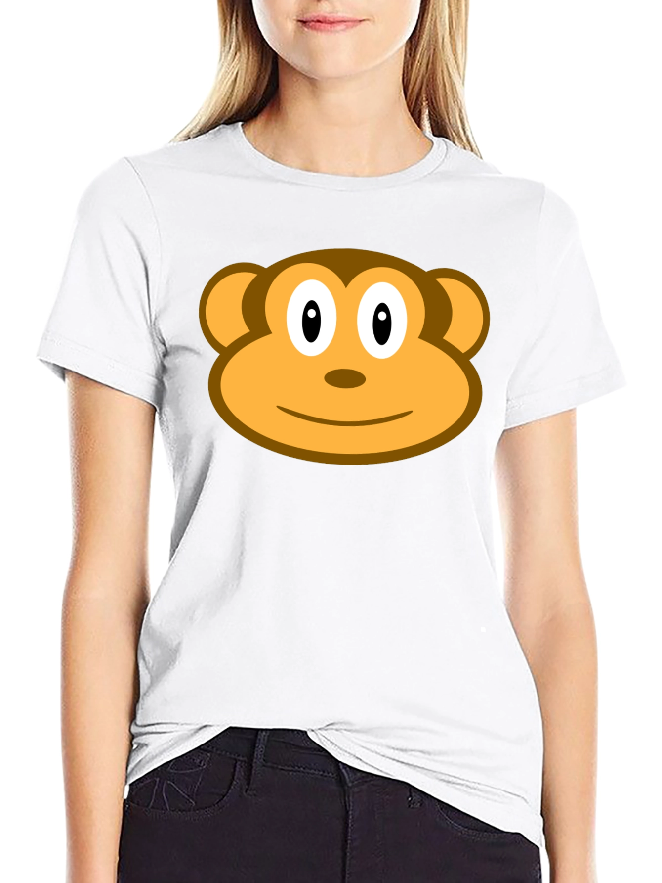 Monkey Face Graphic Black T-Shirt