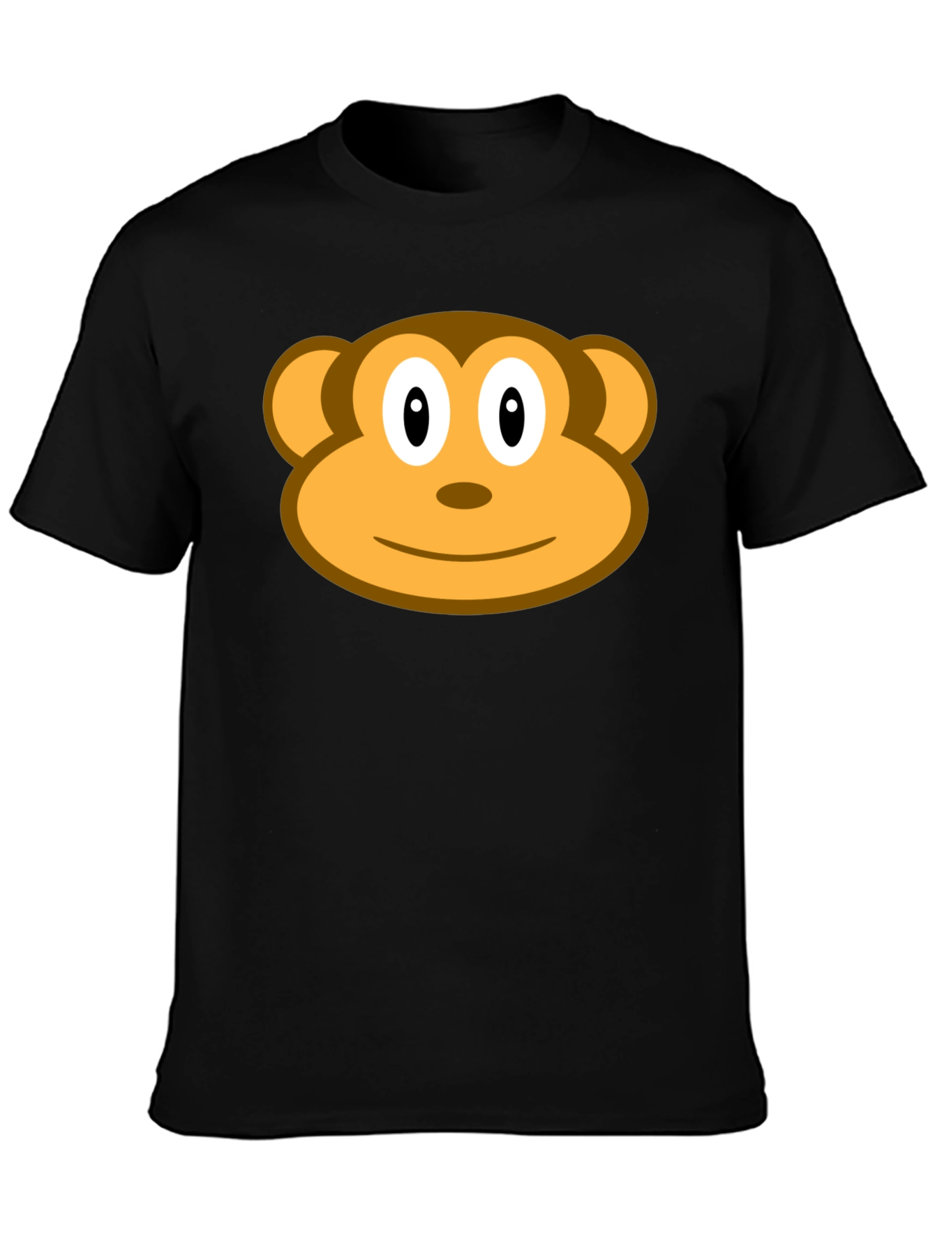 Monkey Face Graphic Black T-Shirt