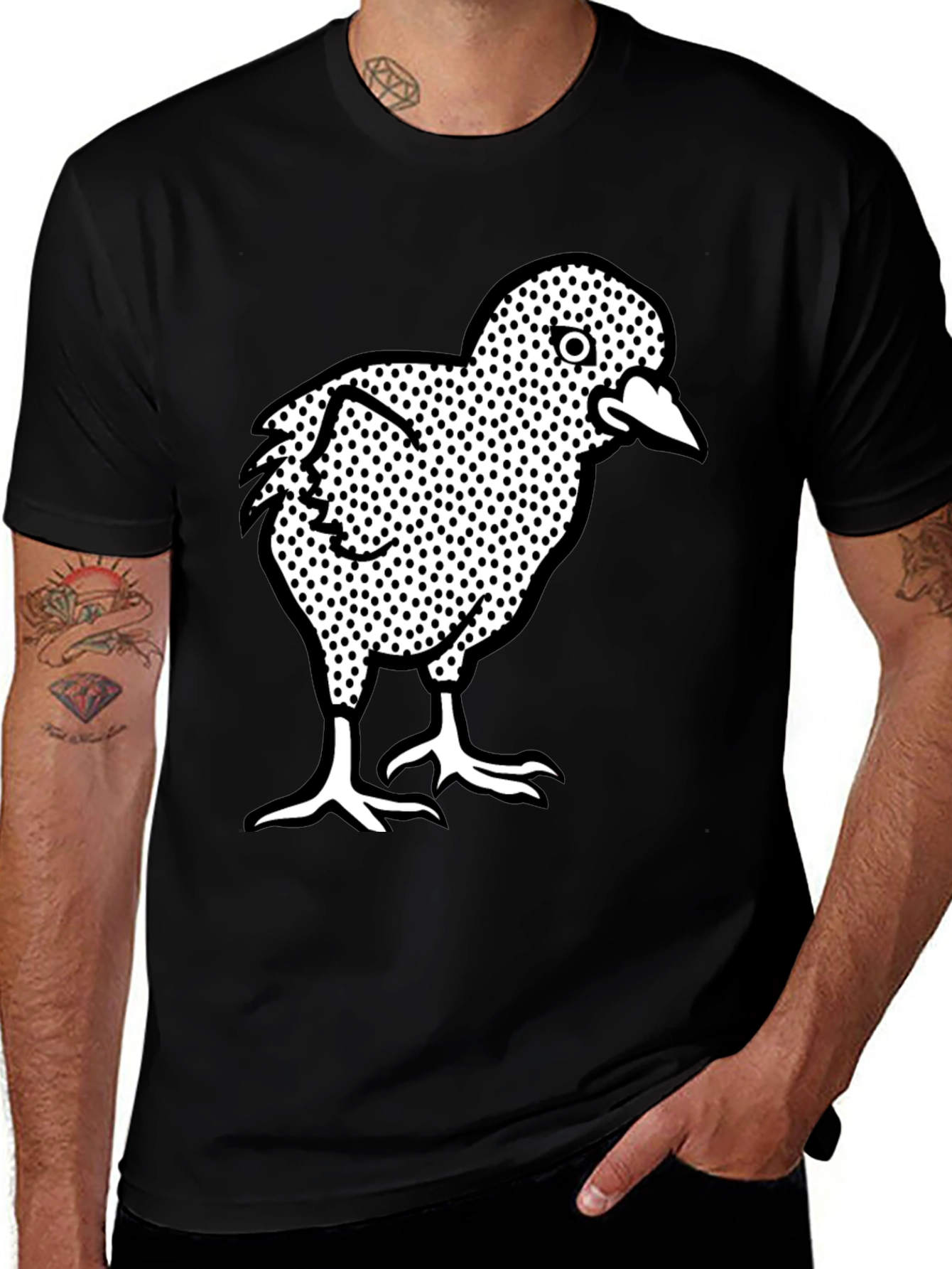 Cool Chicken Graphic Tee - Black