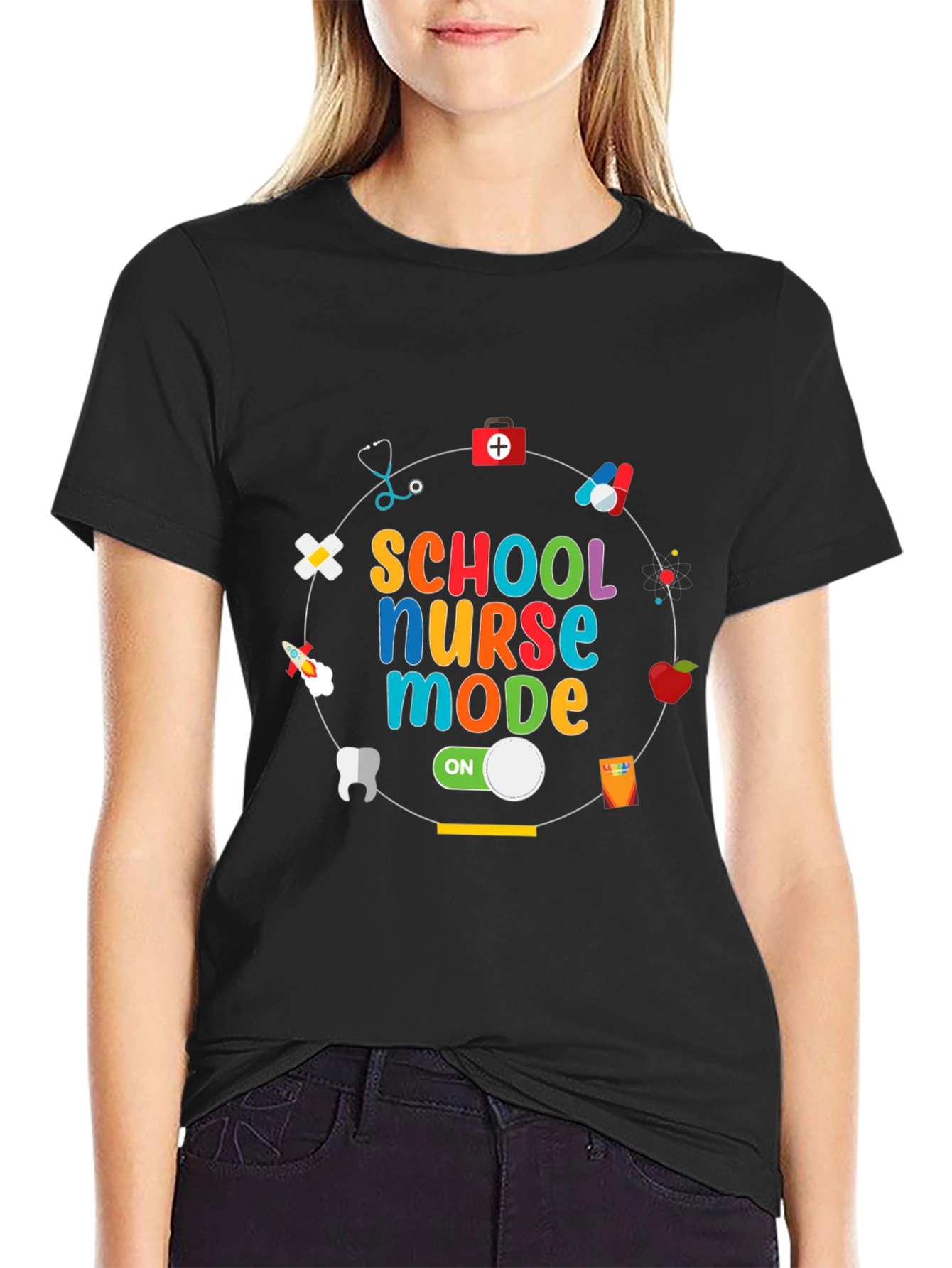 School Nurse Mode On Graphic Tee