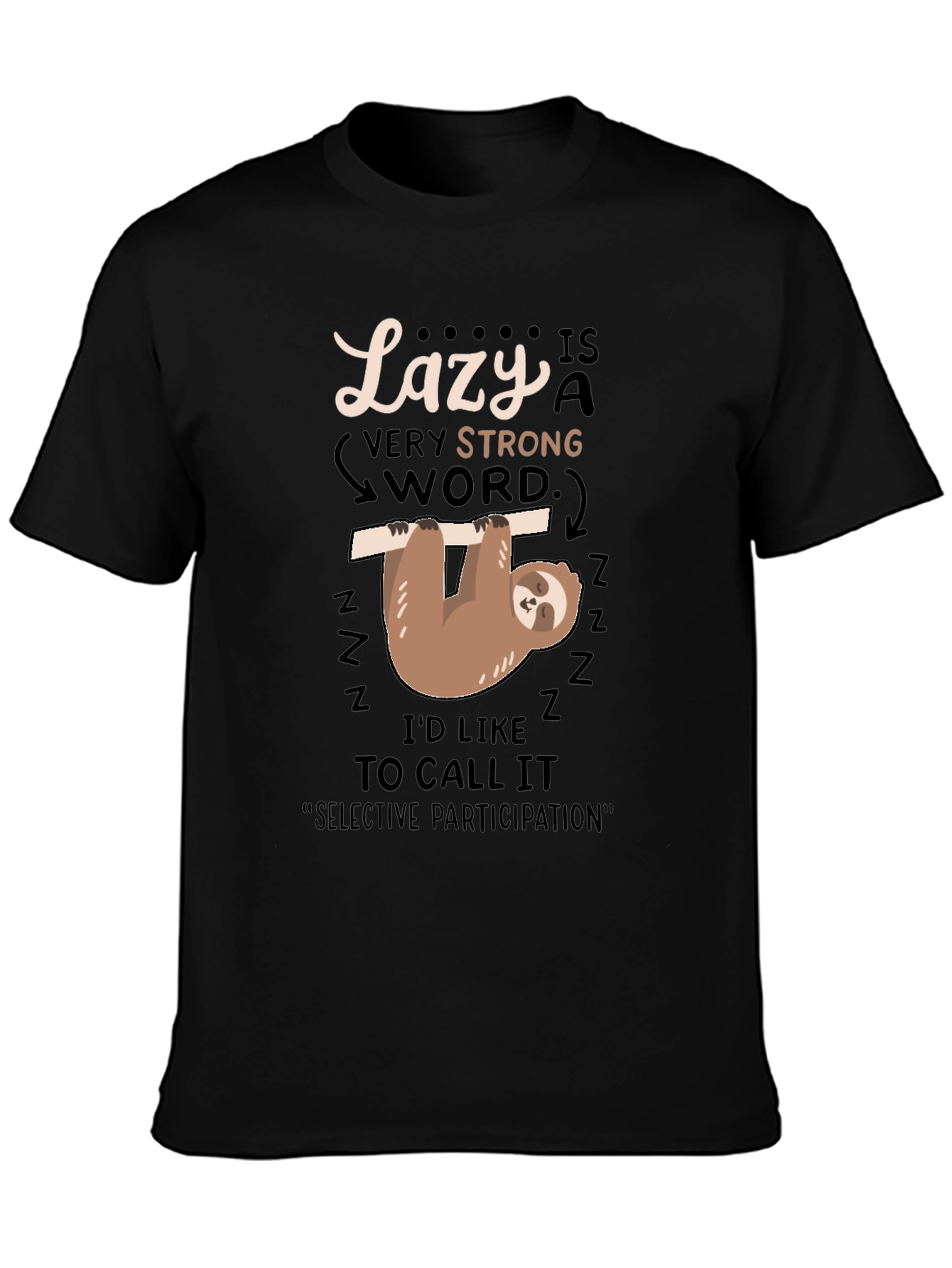Lazy Sloth Graphic T-Shirt - Relaxed Fit