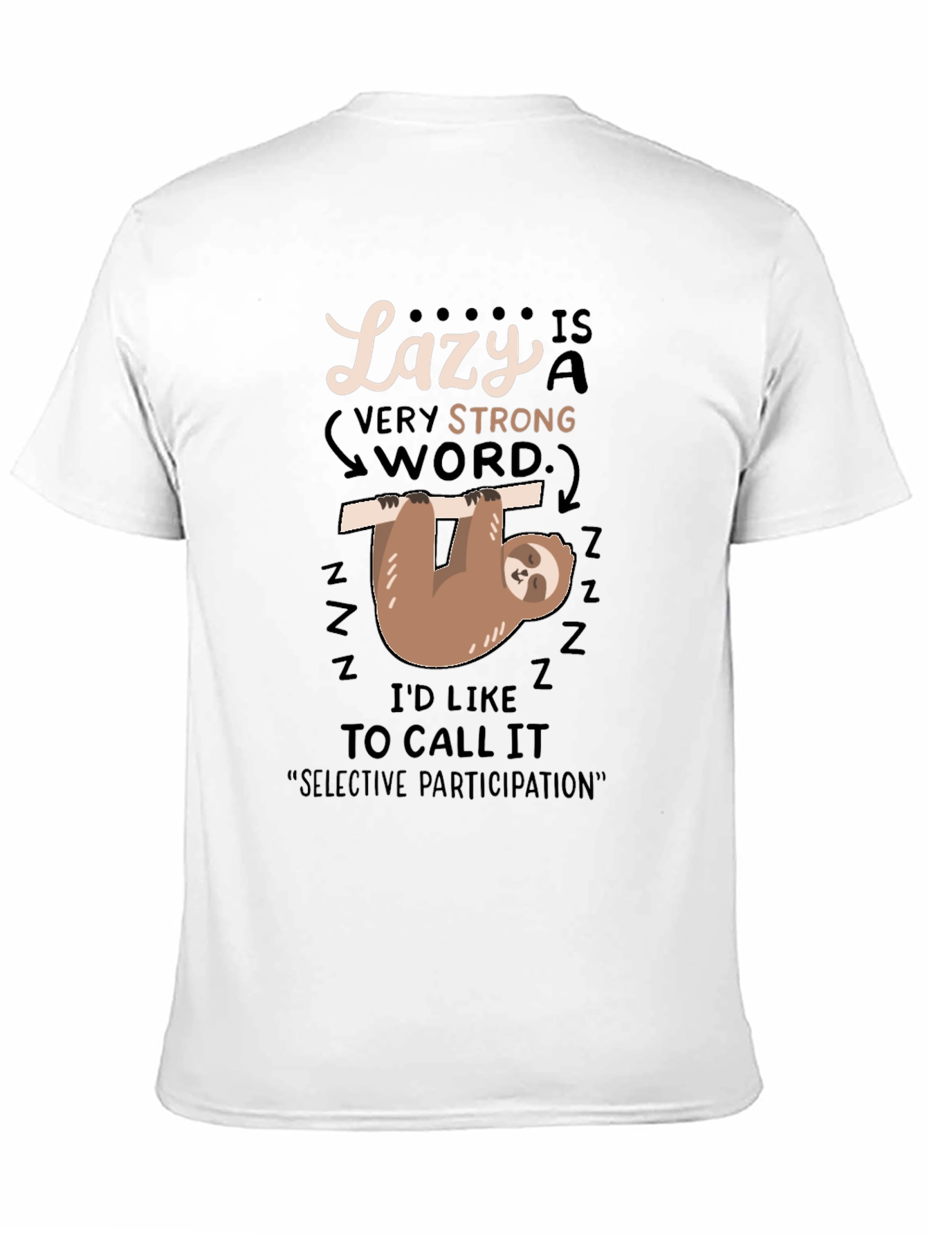 Lazy Sloth Graphic T-Shirt - Relaxed Fit