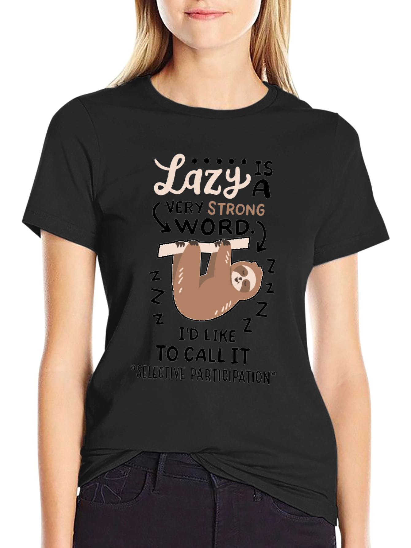 Lazy Sloth Graphic T-Shirt - Relaxed Fit