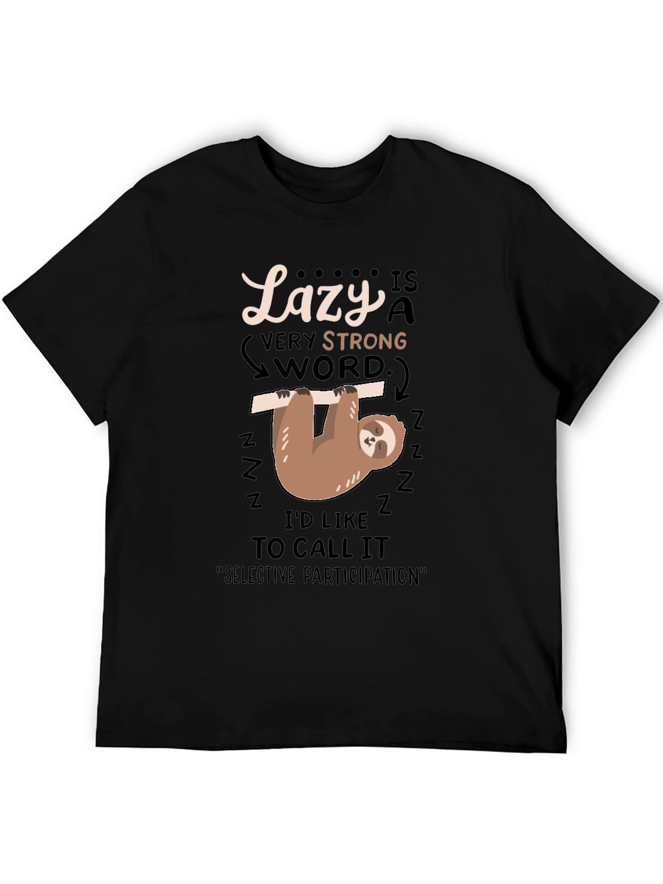 Lazy Sloth Graphic T-Shirt - Relaxed Fit