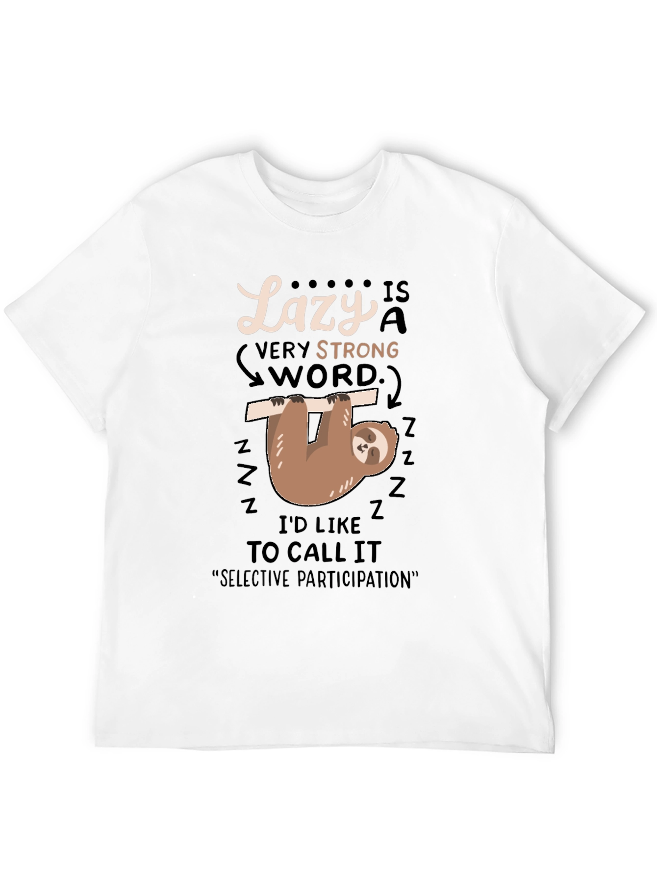 Lazy Sloth Graphic T-Shirt - Relaxed Fit