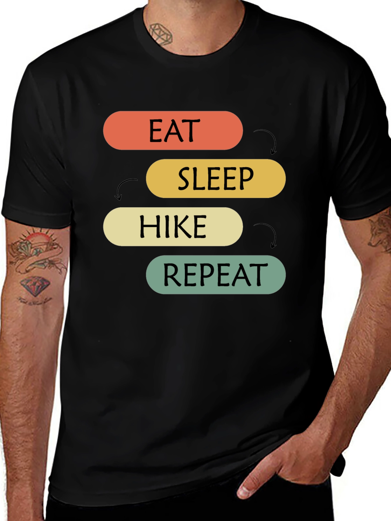 Eat Sleep Hike Repeat Graphic T-Shirt