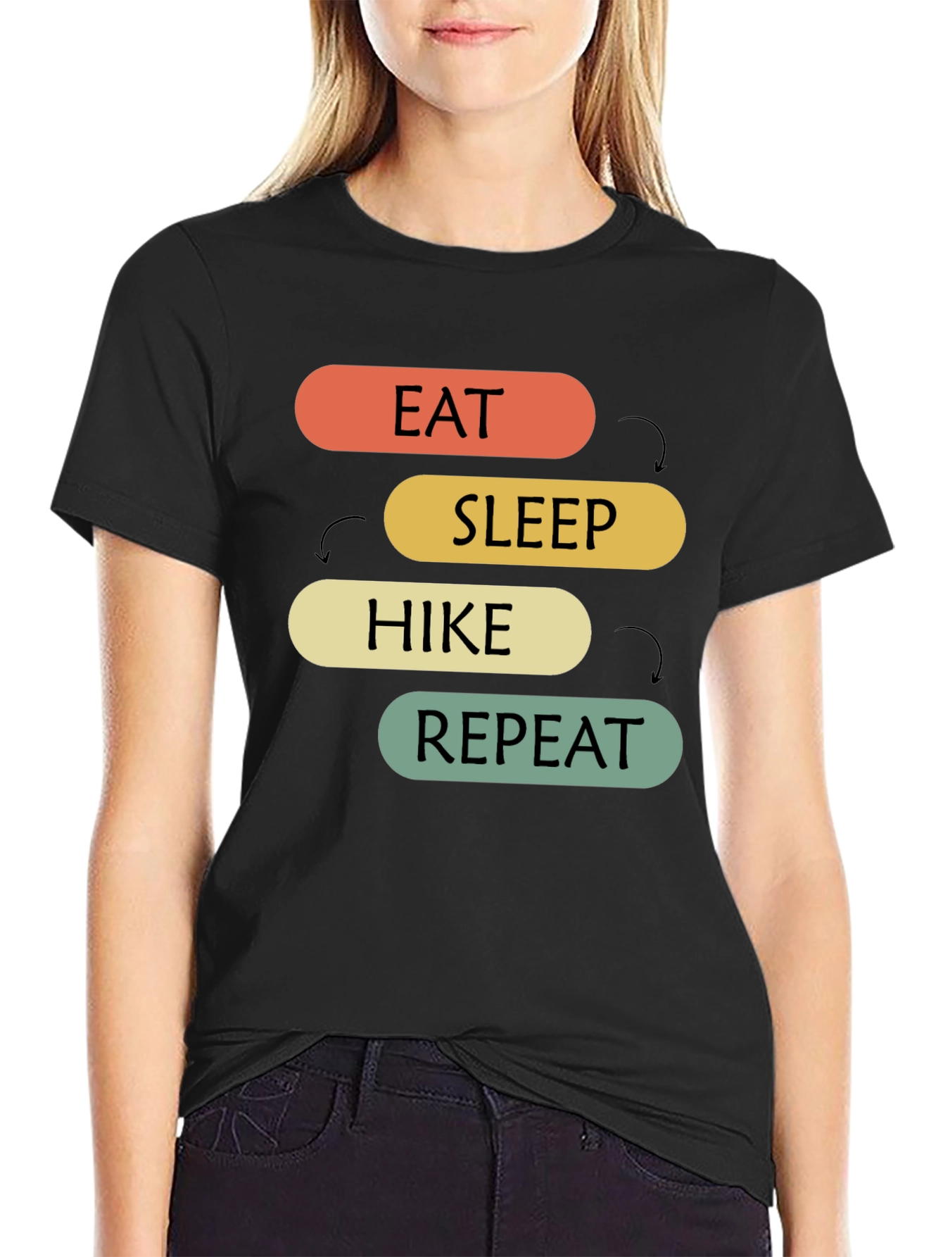 Eat Sleep Hike Repeat Graphic T-Shirt