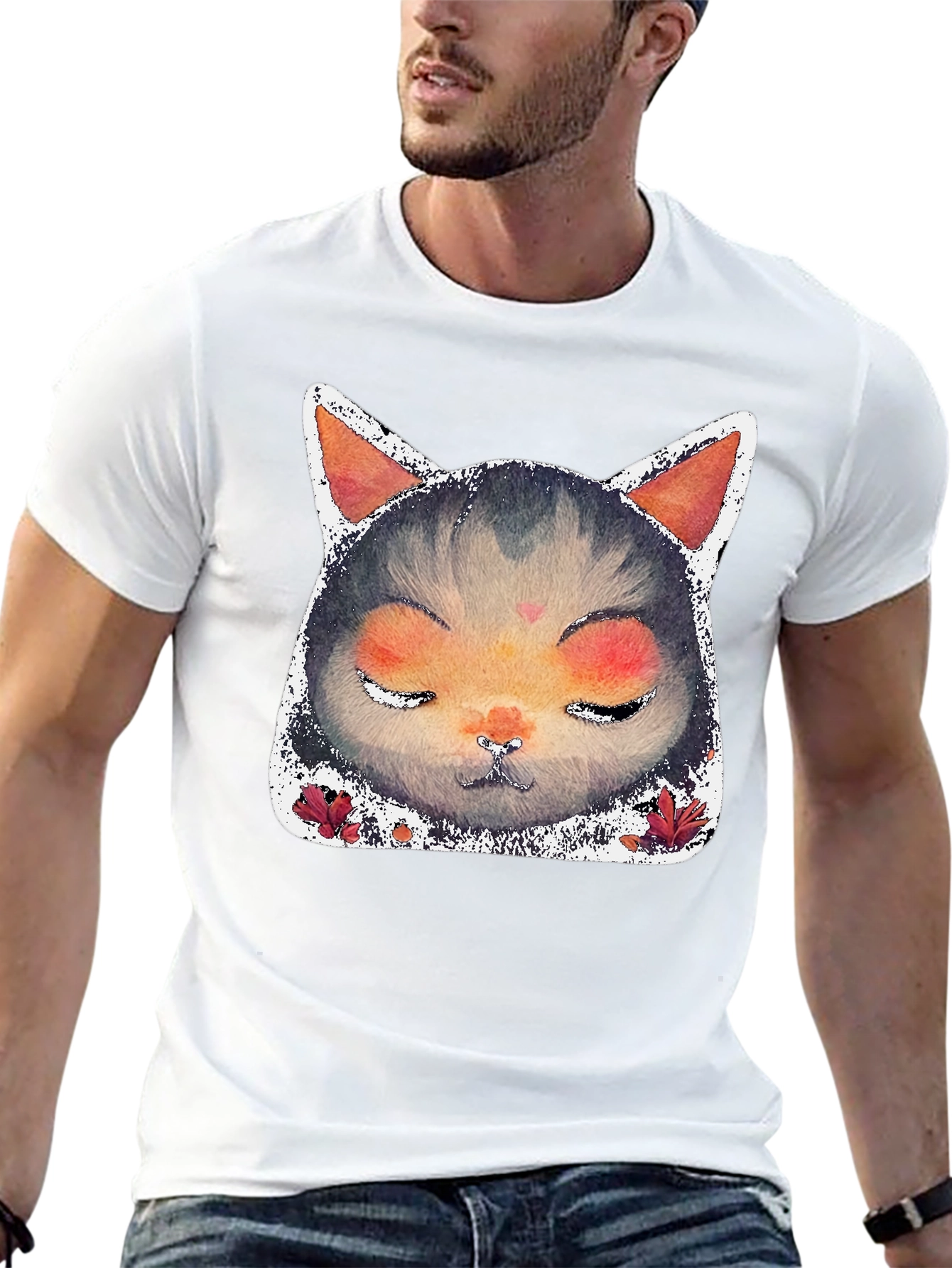 Zen Cat Graphic Tee - Unisex Black T-Shirt