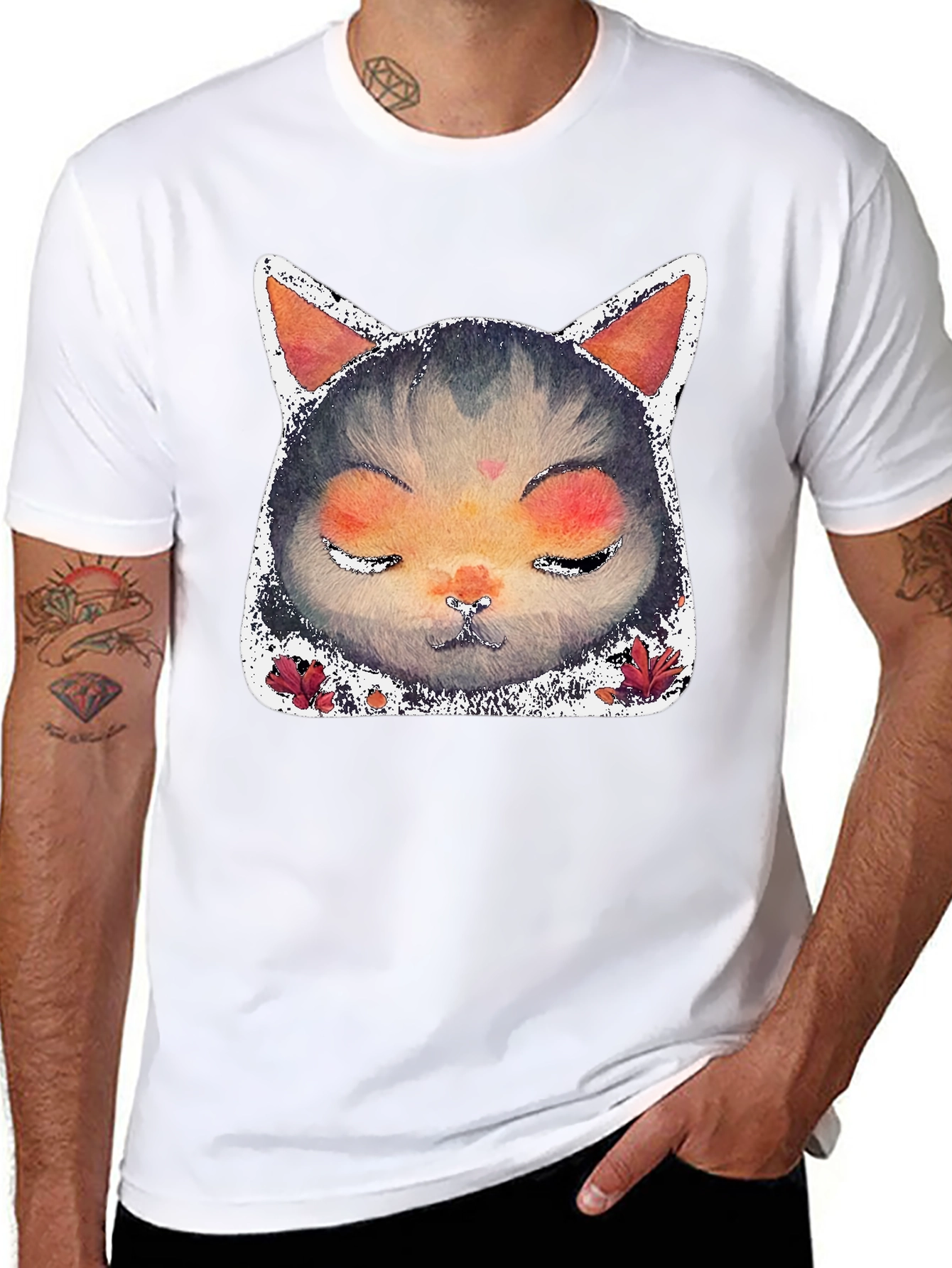 Zen Cat Graphic Tee - Unisex Black T-Shirt