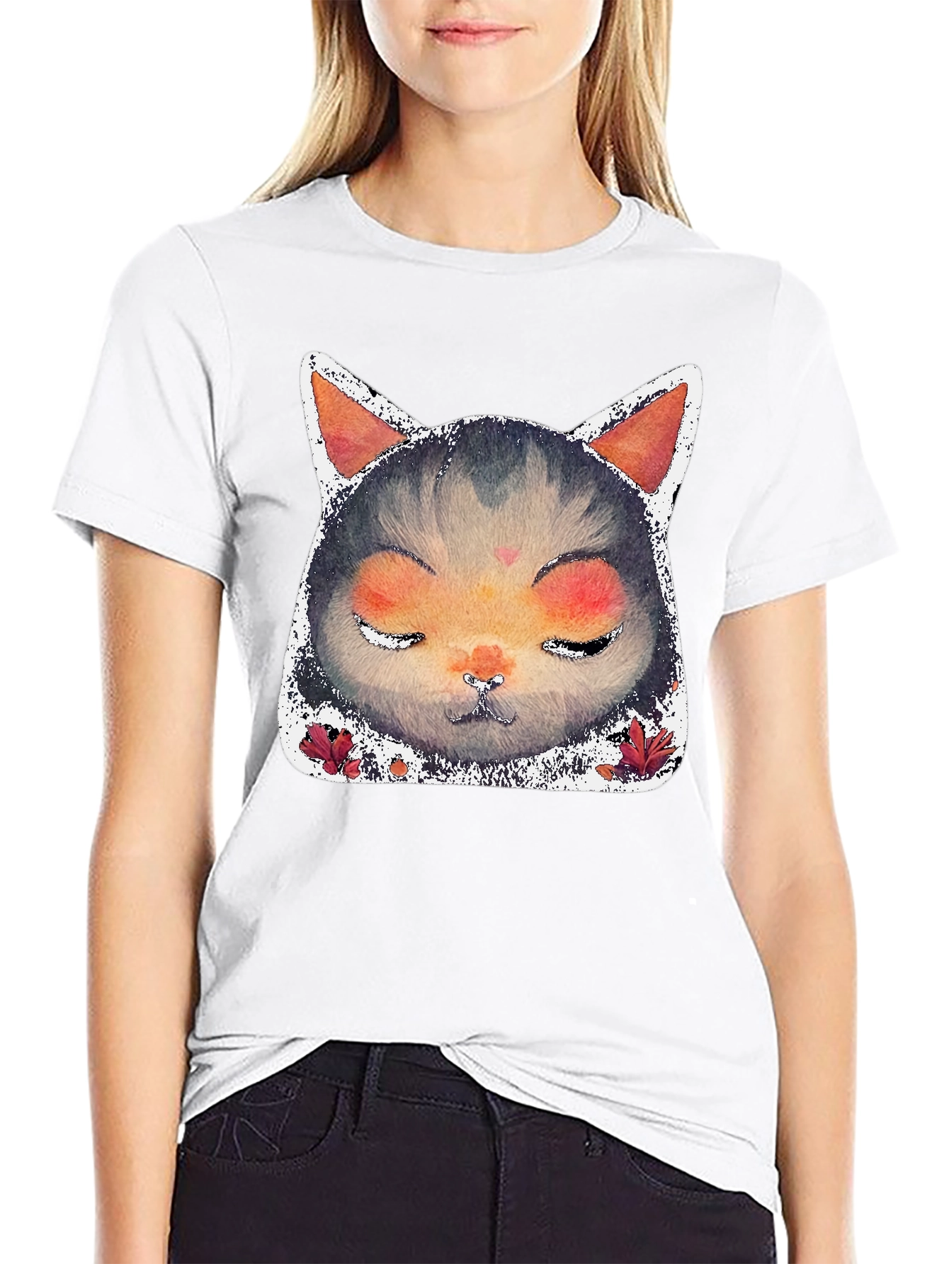 Zen Cat Graphic Tee - Unisex Black T-Shirt