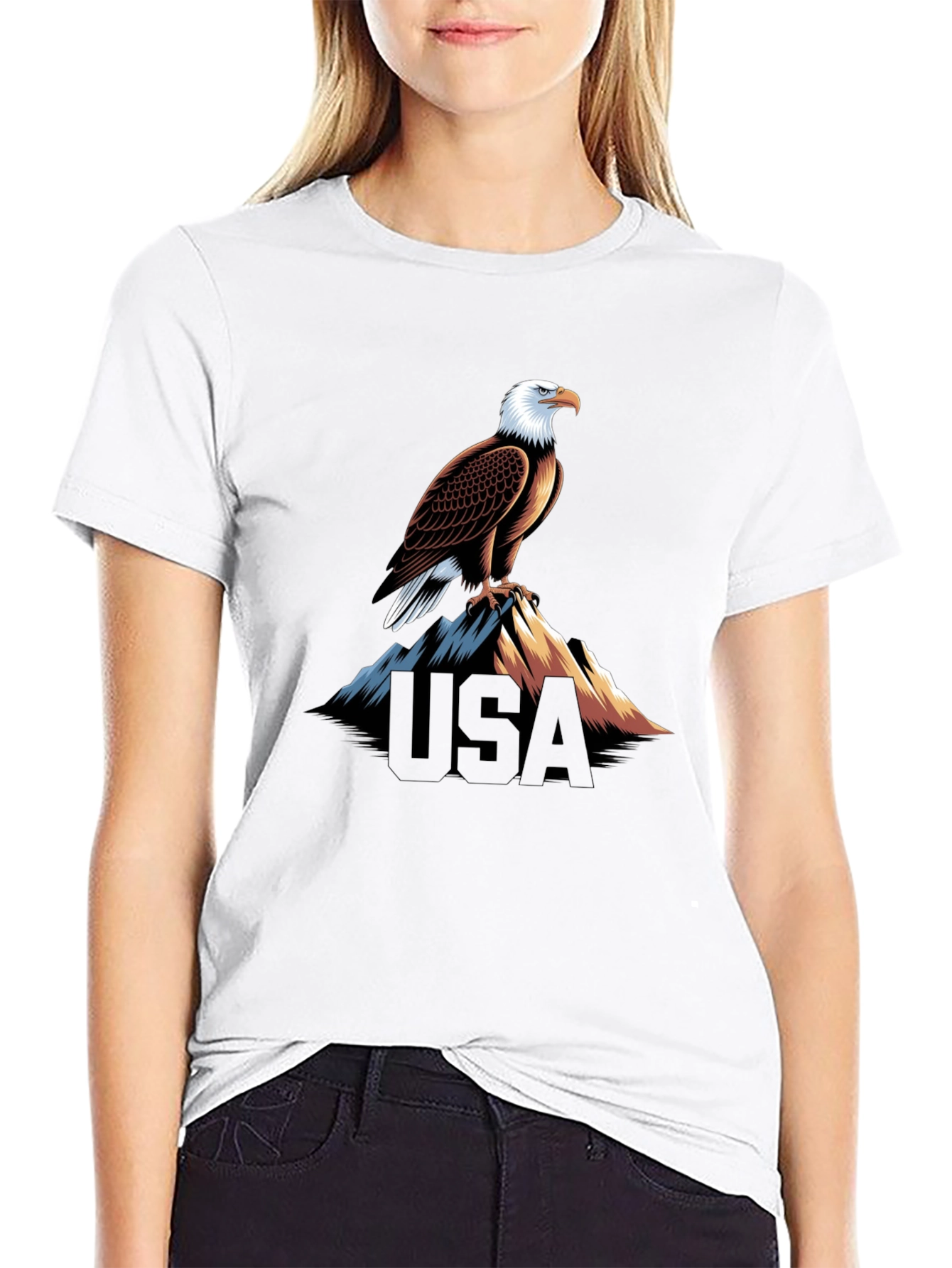 USA Eagle Graphic Black T-Shirt