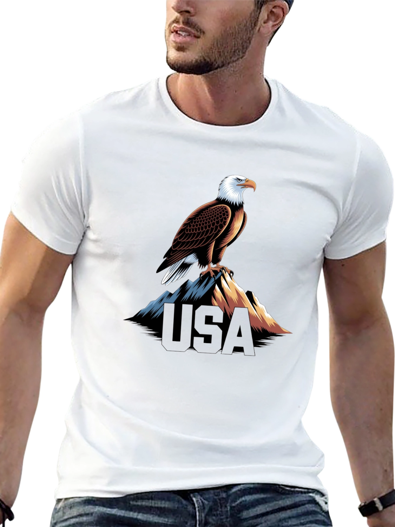 USA Eagle Graphic Black T-Shirt
