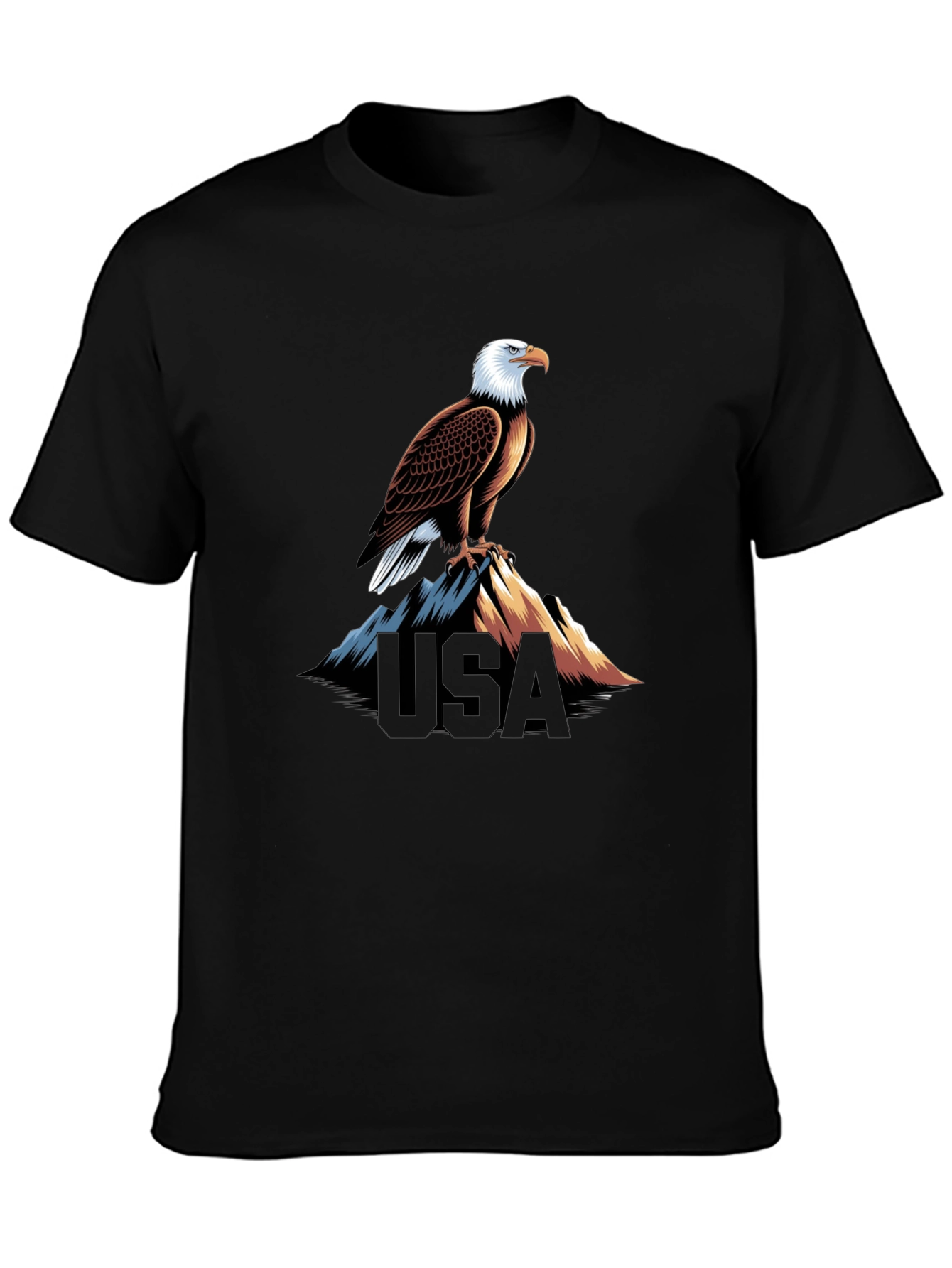 USA Eagle Graphic Black T-Shirt